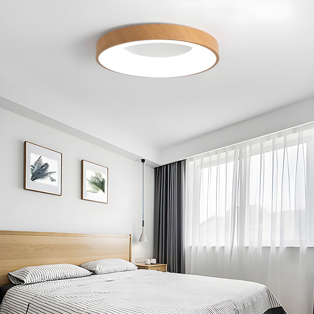 Eliriel Modern Minimalistisch Rund Holz Einbau Deckenleuchte-Letslighting
