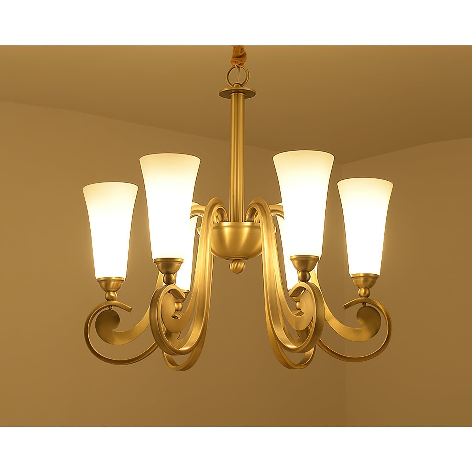 Ilsolen Messing Glas Postmodern Luxus Kronleuchter-Letslighting