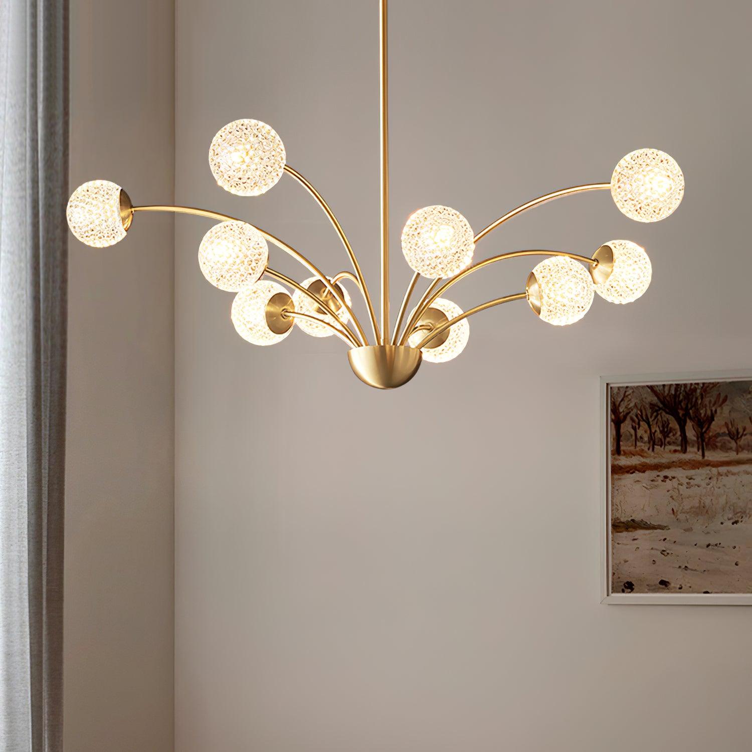 Lustra Eleganter Kronleuchter Gebogene Arme Messing-Letslighting