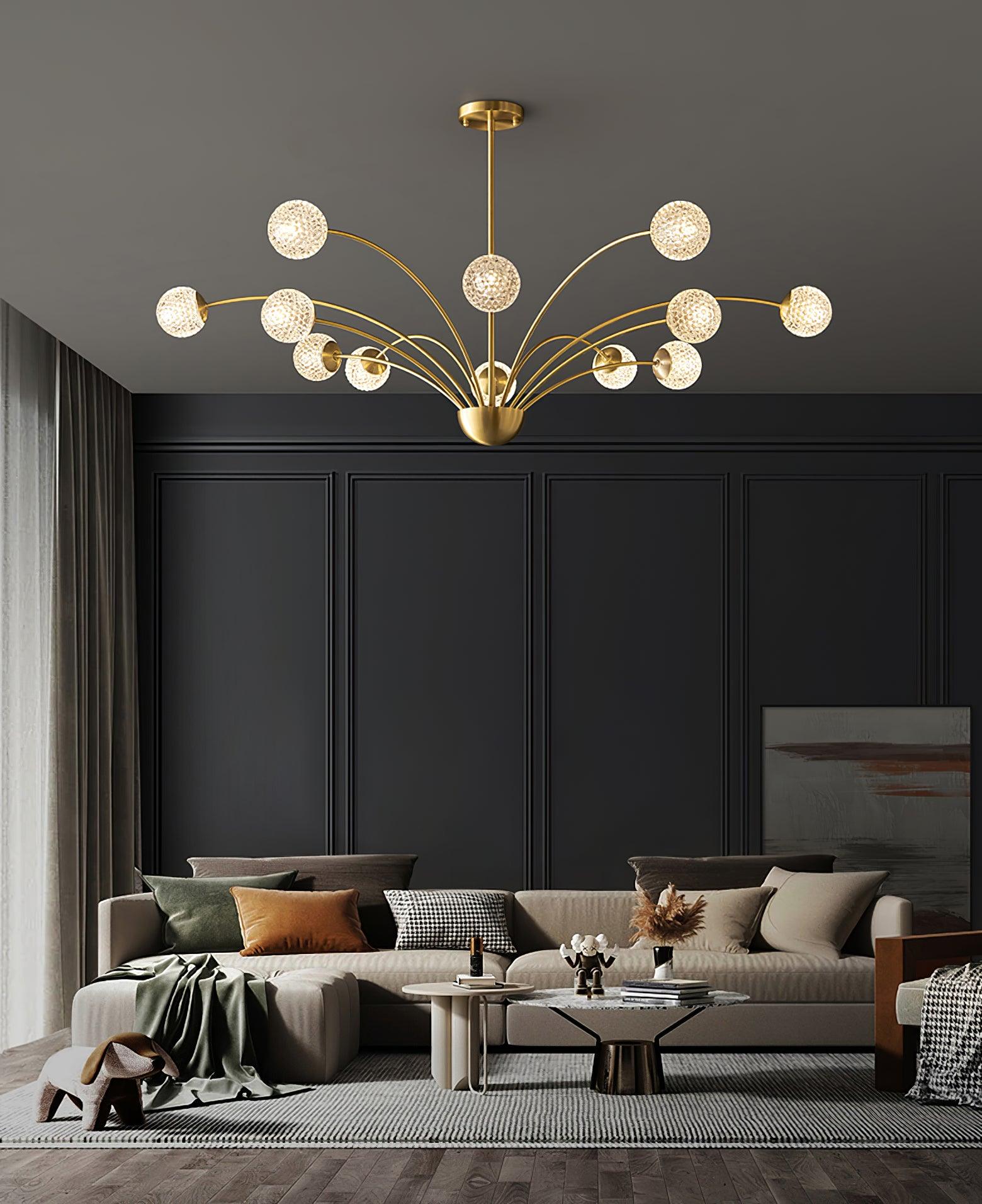 Lustra Eleganter Kronleuchter Gebogene Arme Messing-Letslighting
