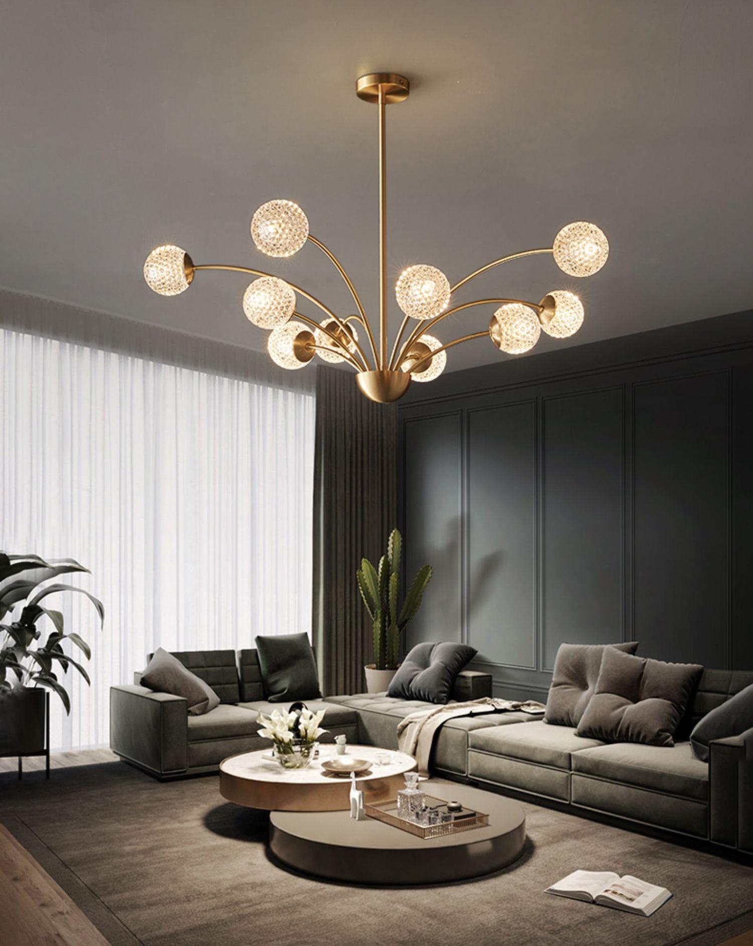 Lustra Eleganter Kronleuchter Gebogene Arme Messing-Letslighting