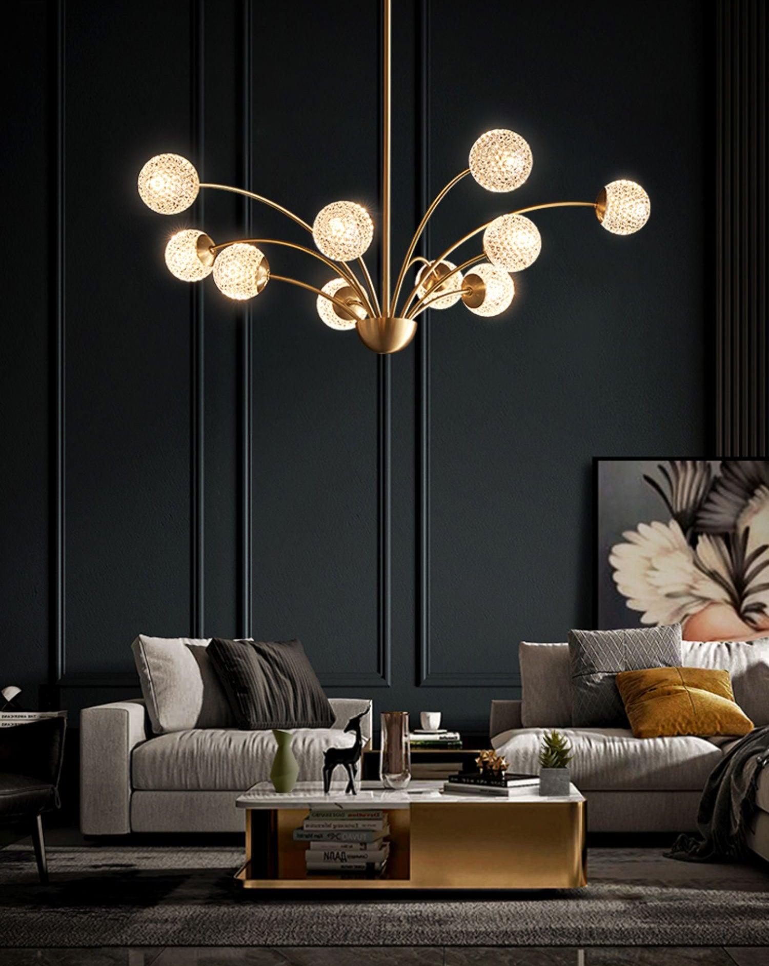 Lustra Eleganter Kronleuchter Gebogene Arme Messing-Letslighting