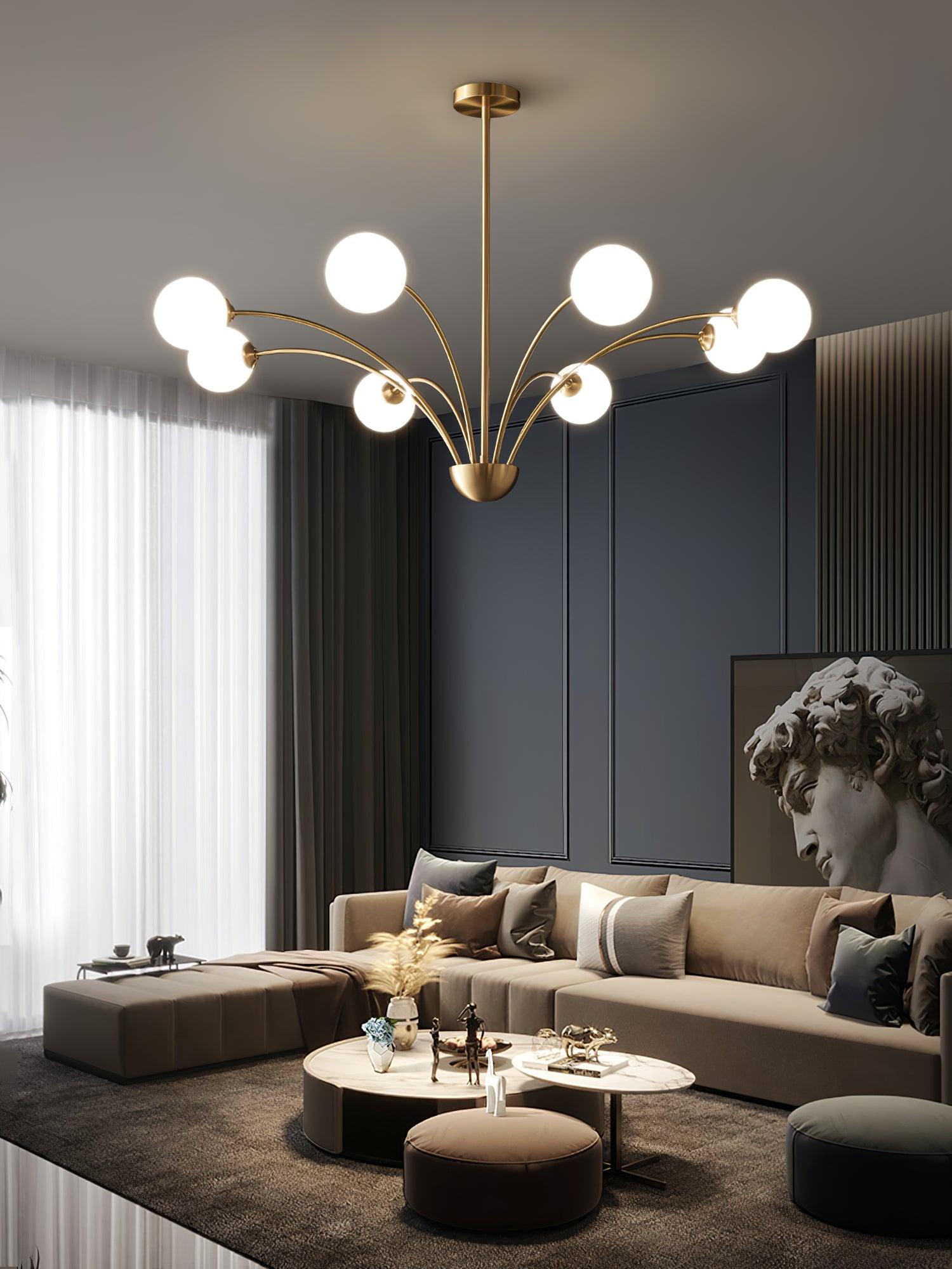 Lustra Eleganter Kronleuchter Gebogene Arme Messing-Letslighting