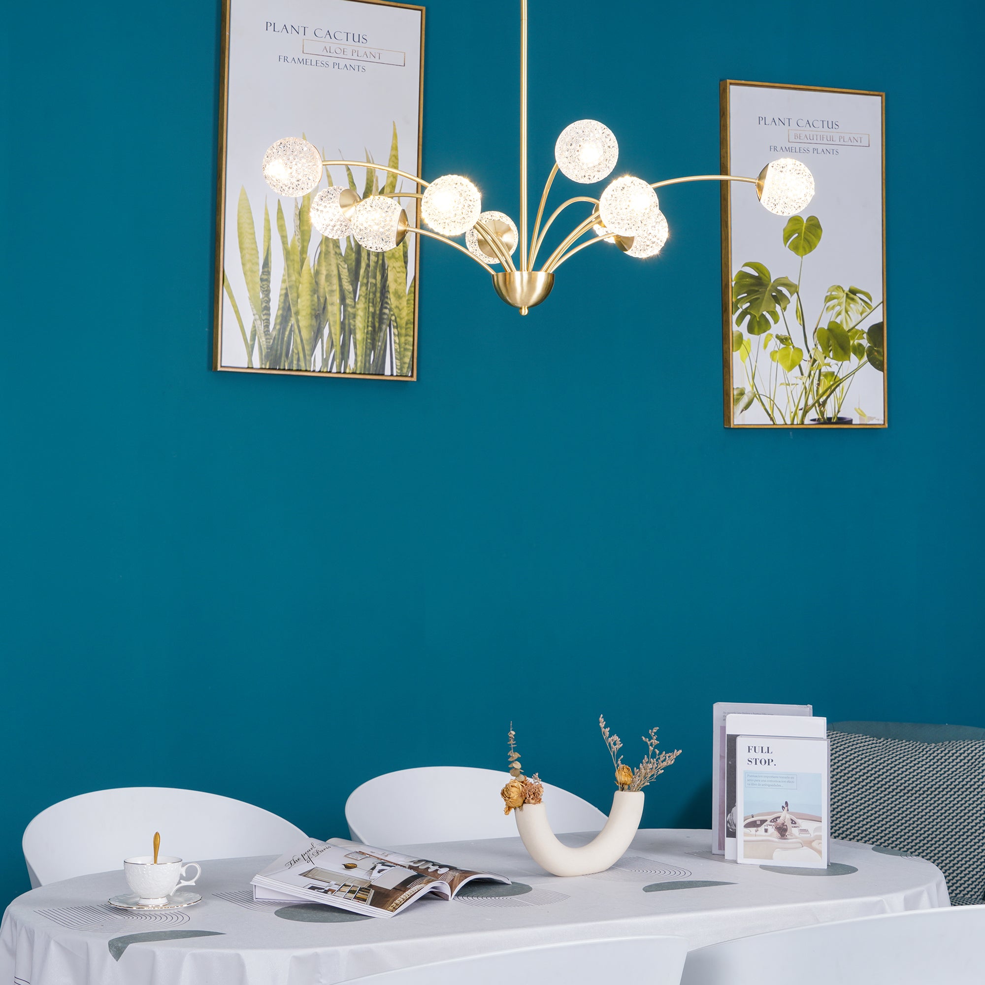 Lustra Eleganter Kronleuchter Gebogene Arme Messing-Letslighting