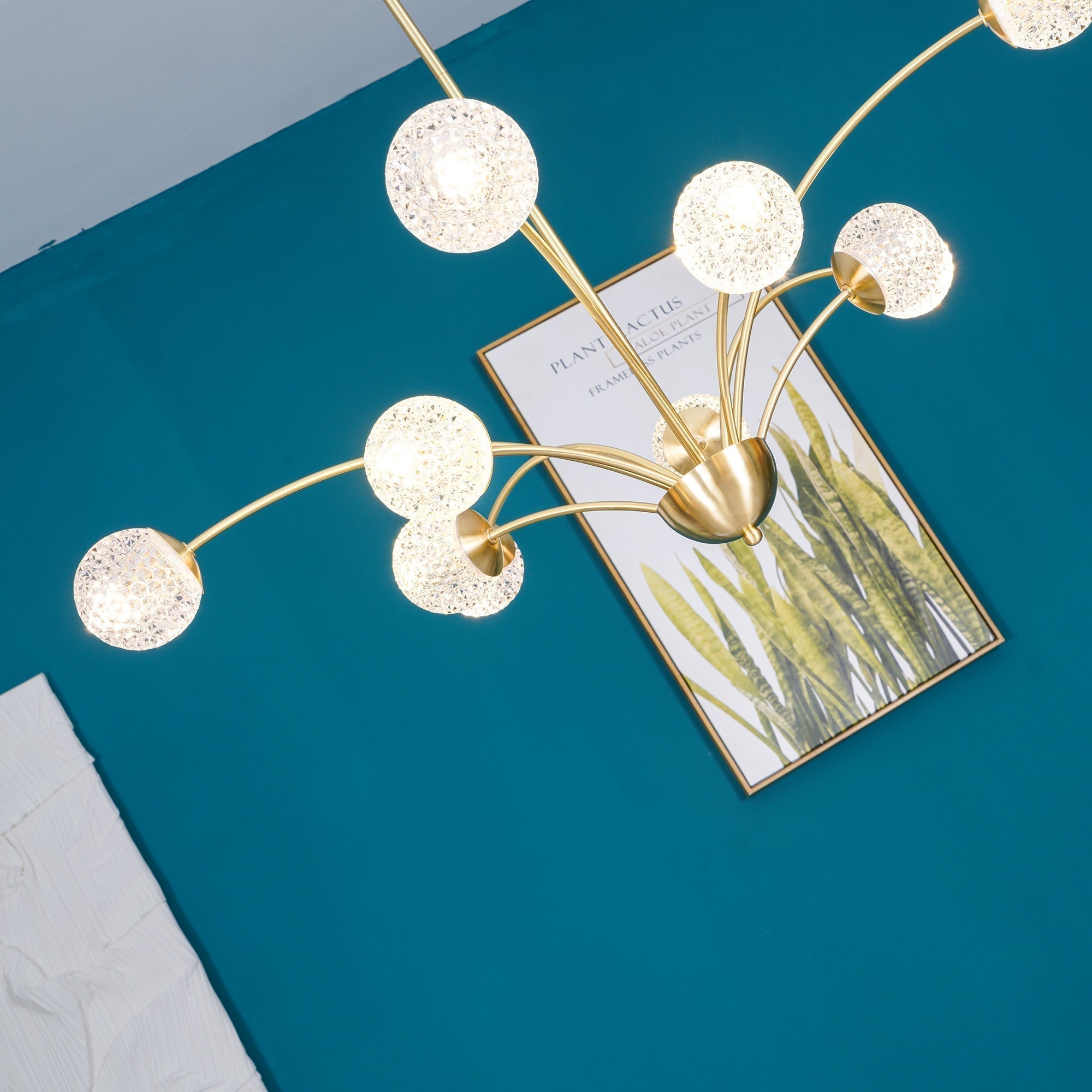 Lustra Eleganter Kronleuchter Gebogene Arme Messing-Letslighting