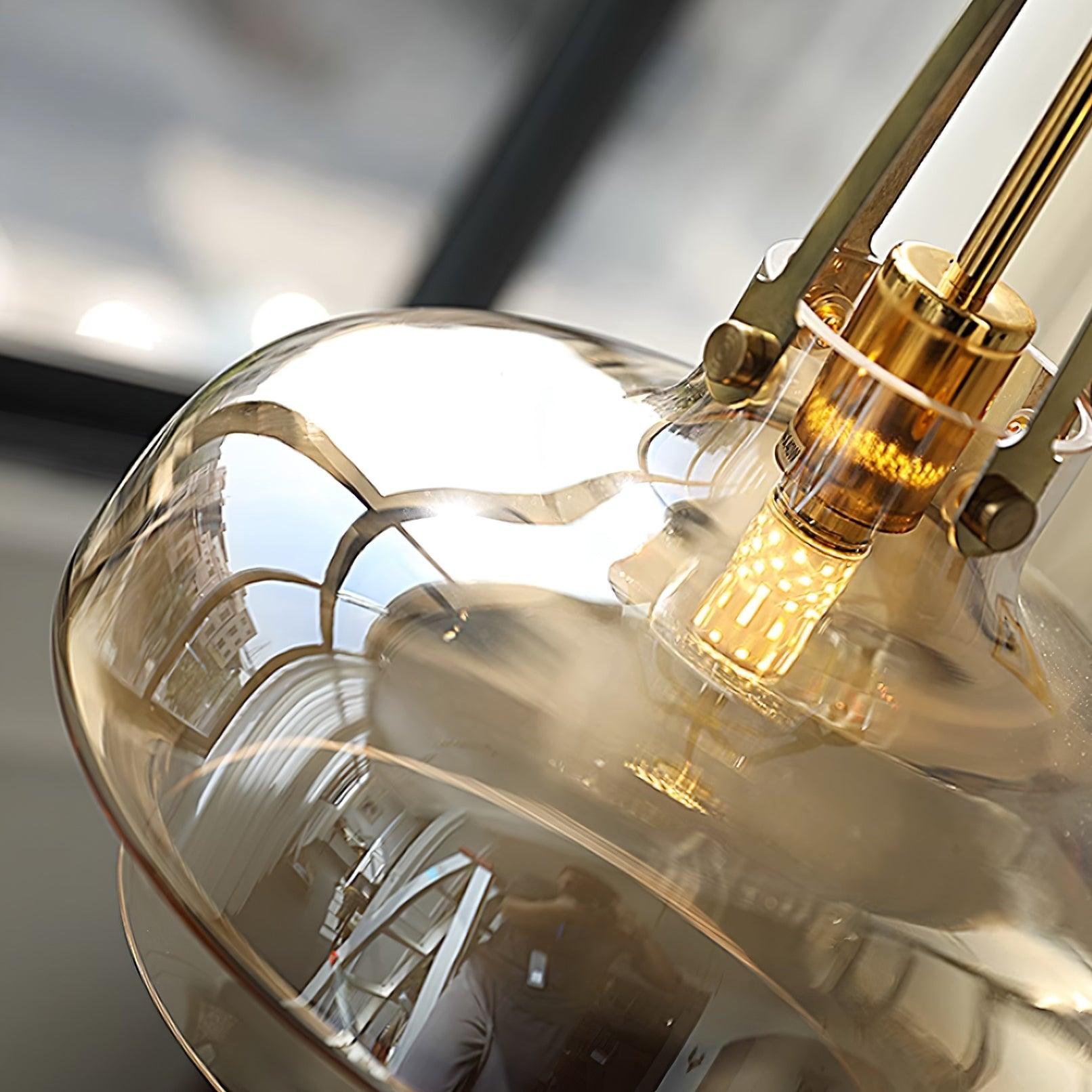 Aurelin Amber Glass Pendant Light with Brass Fittings - Letslighting