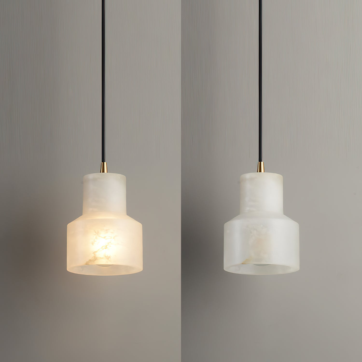 Ritta Alabaster Pendant Light Brass Luxurious