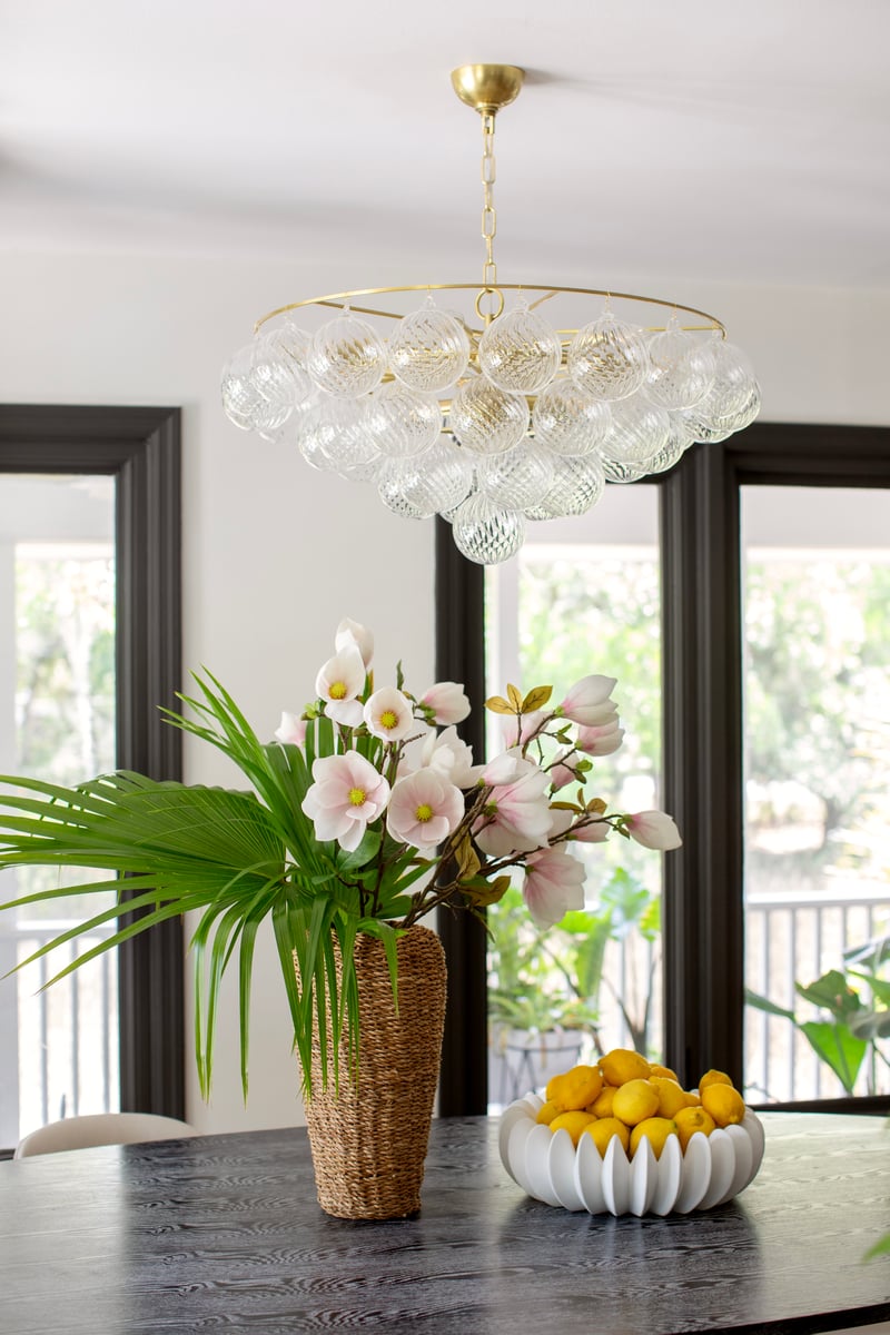 Aurora Chandelier Clear Glass Globe Aged Brass Elegant - Neutralighting