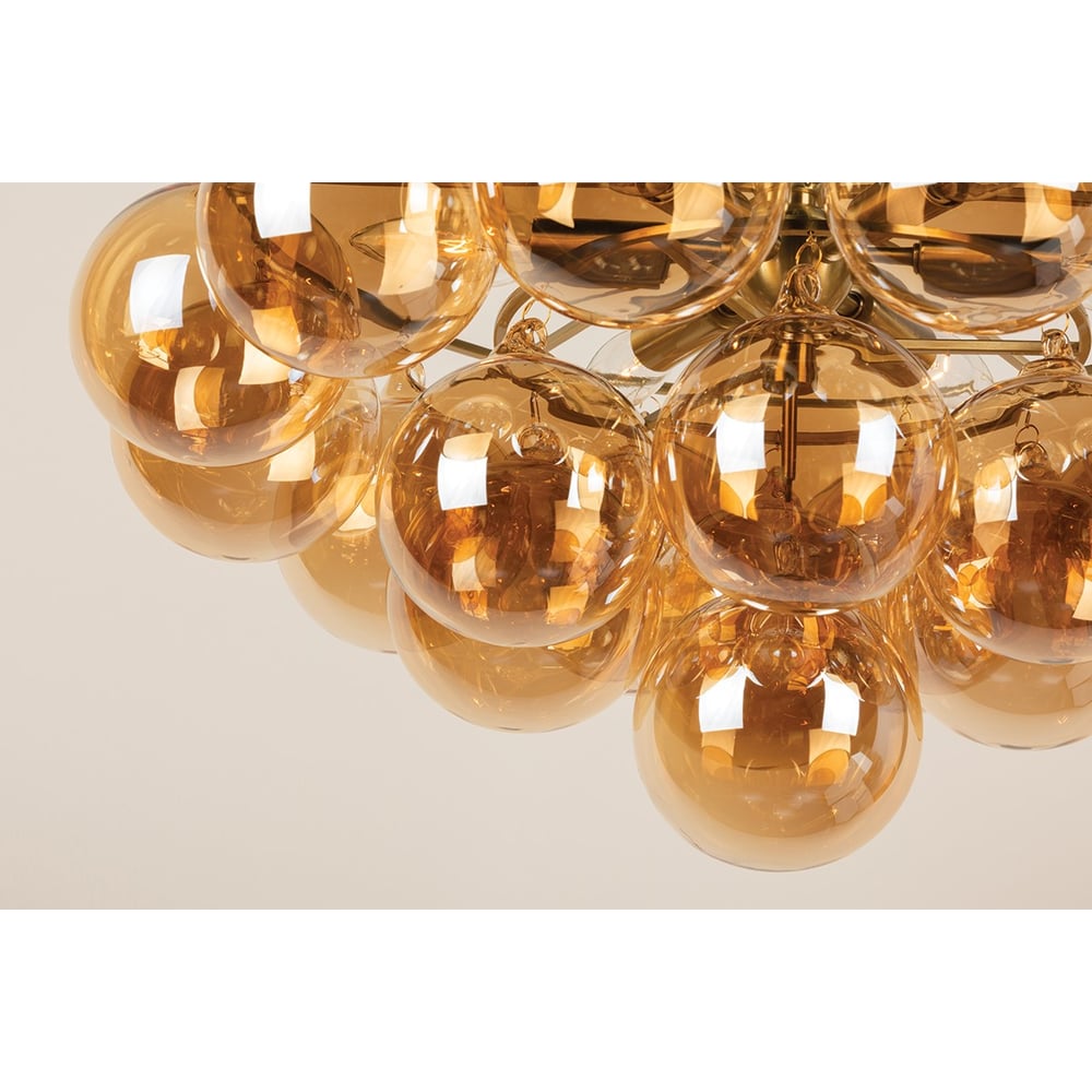 Aurora Chandelier Clear Glass Globe Aged Brass Elegant - Neutralighting