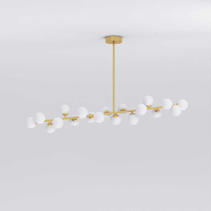 Eshair Moderner Eleganter Messing-Glas-Kronleuchter-Letslighting