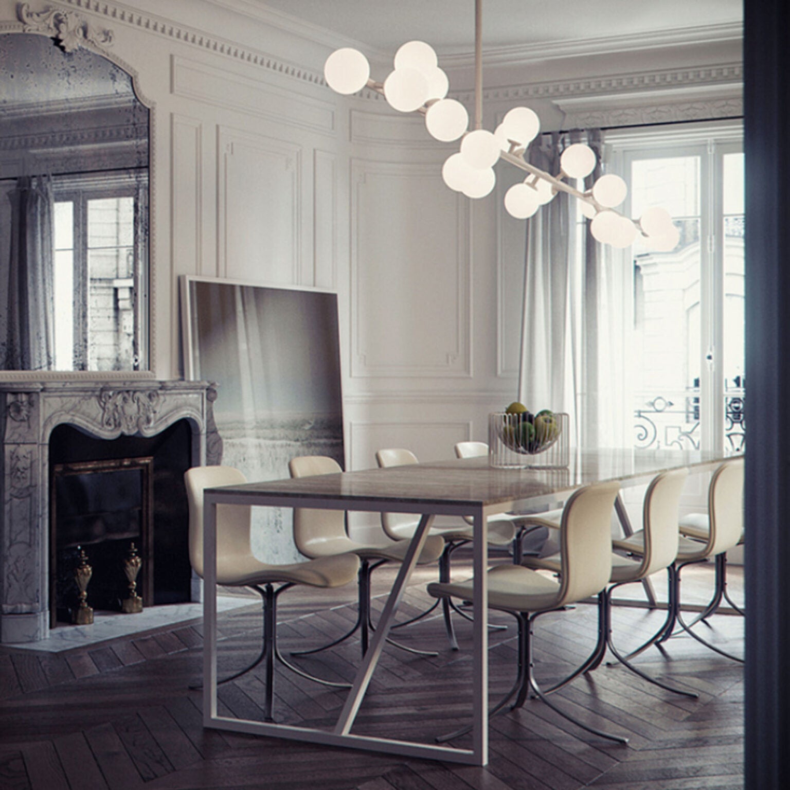 Eshair Moderner Eleganter Messing-Glas-Kronleuchter-Letslighting