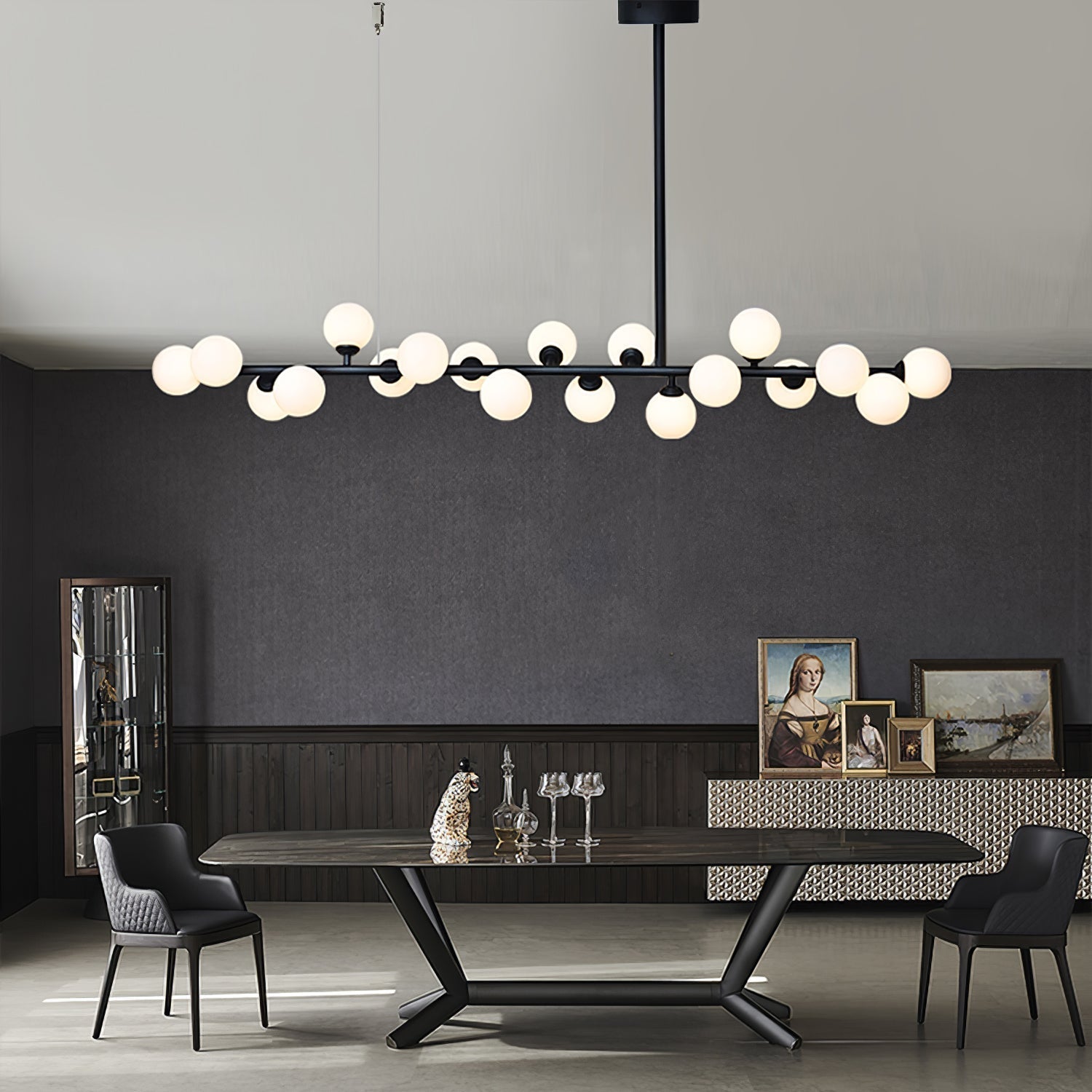 Lumiray Schwarze lineare Kugel-Pendelleuchte-Letslighting