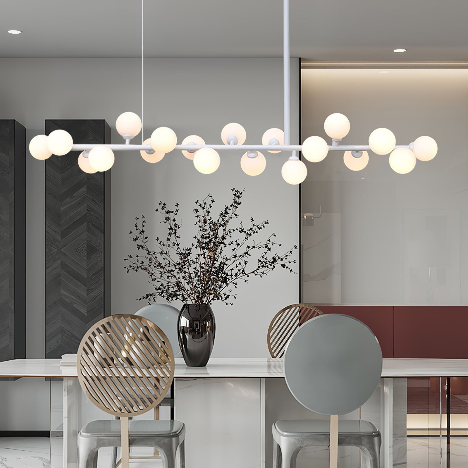Lumiray Schwarze lineare Kugel-Pendelleuchte-Letslighting