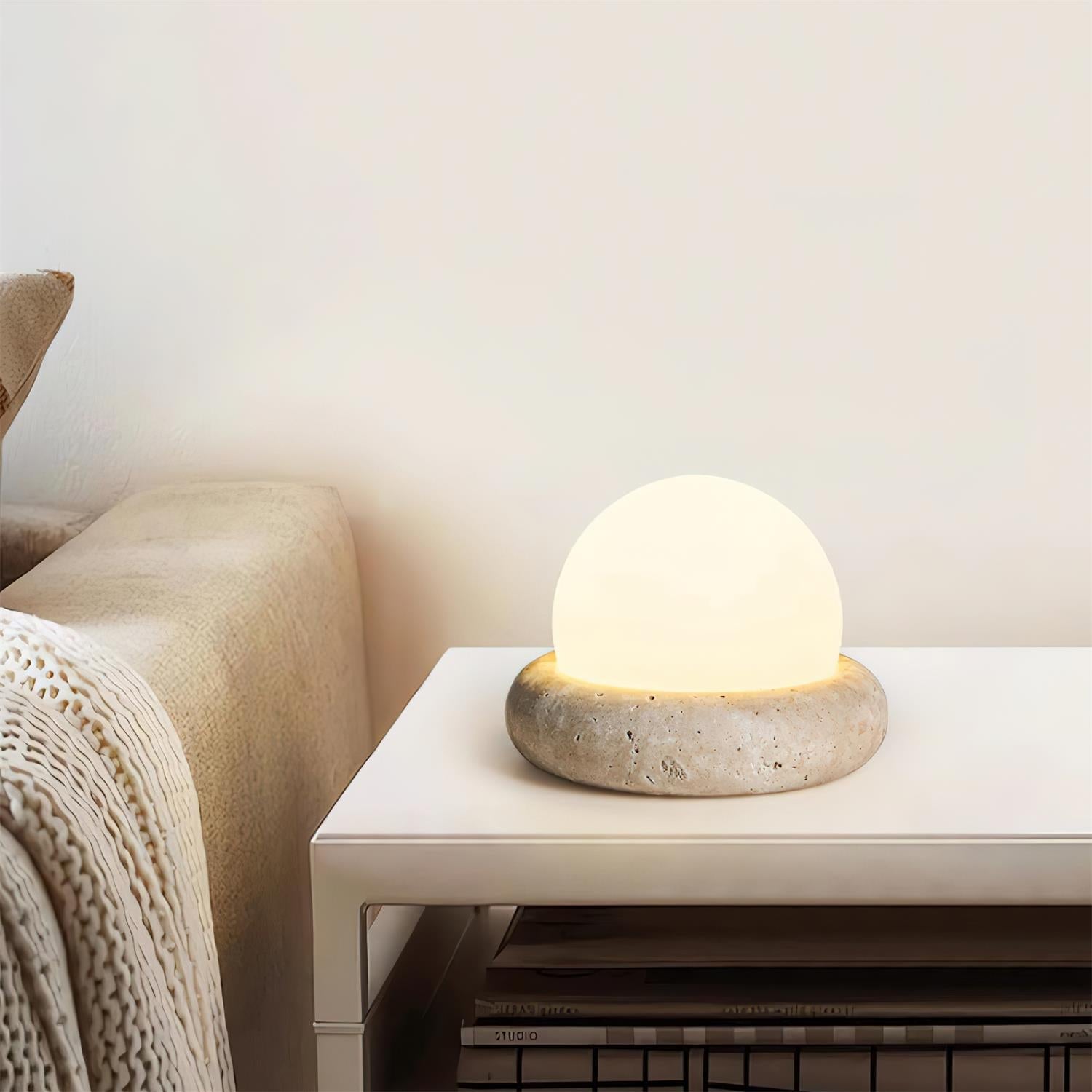 Riita Travertine Globe Table Lamp Mini Maga - Letslighting