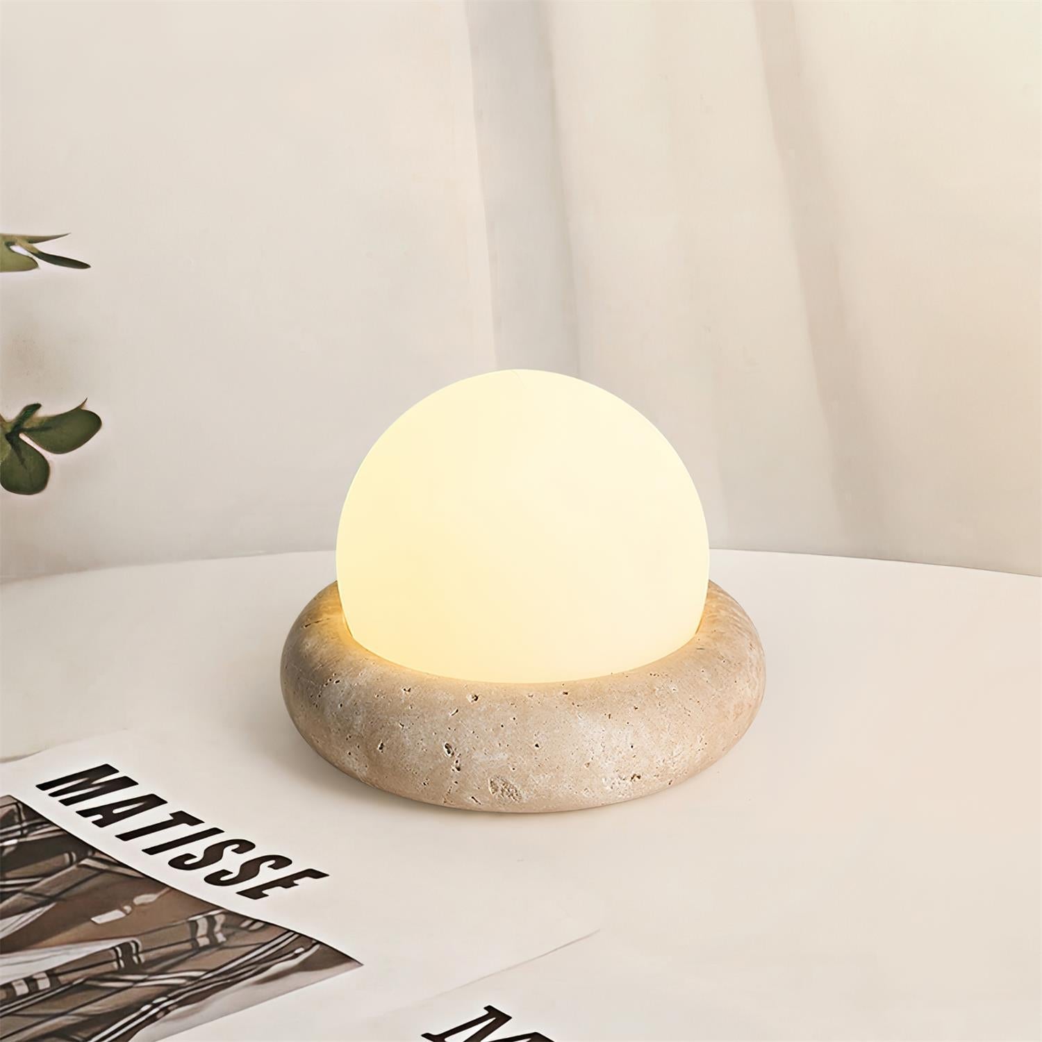 Riita Travertine Globe Table Lamp Mini Maga - Letslighting