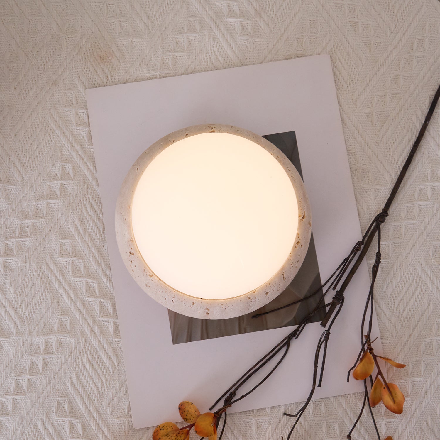 Riita Travertine Globe Table Lamp Mini Maga - Letslighting