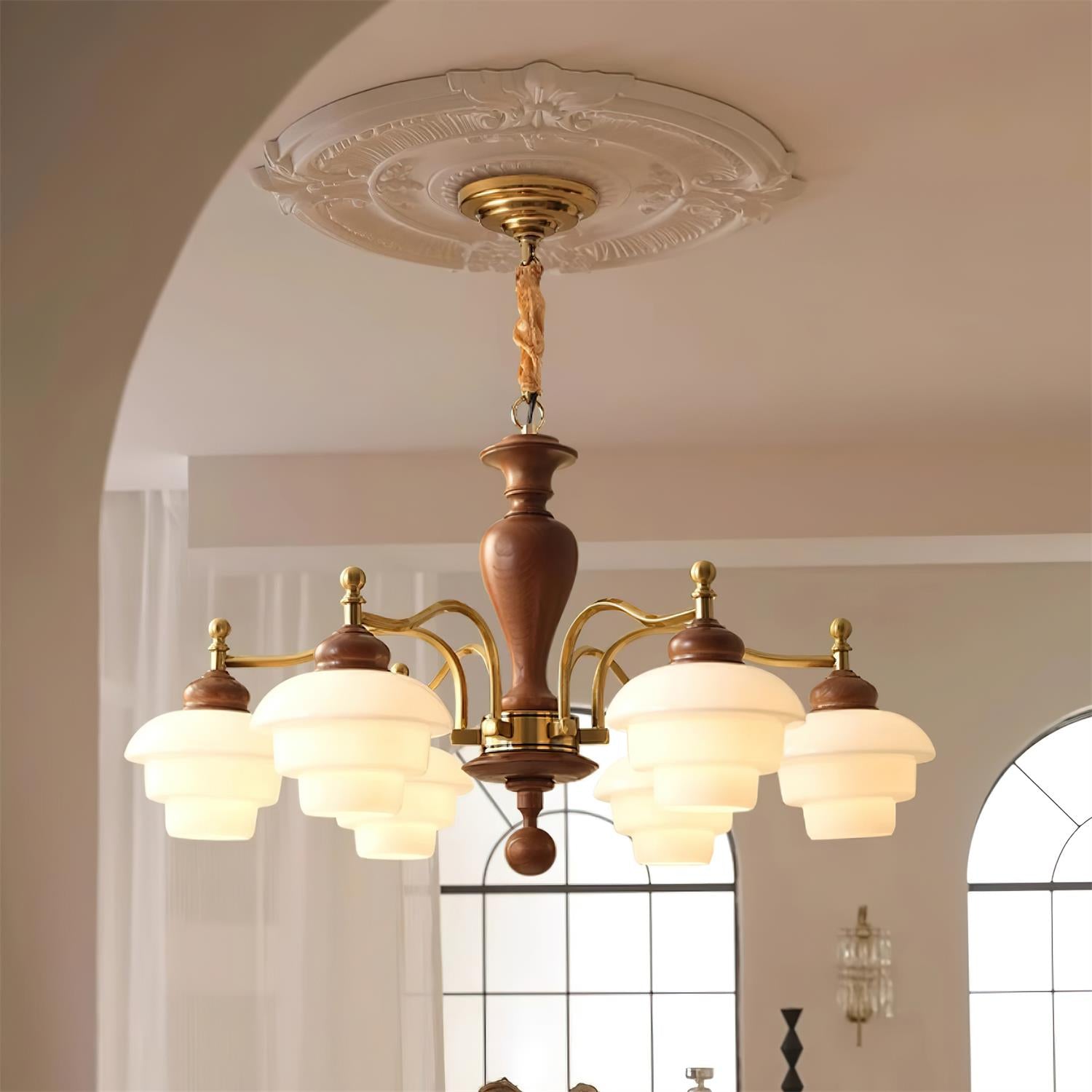 Hovian Vintage Kronleuchter aus Holz-Letslighting