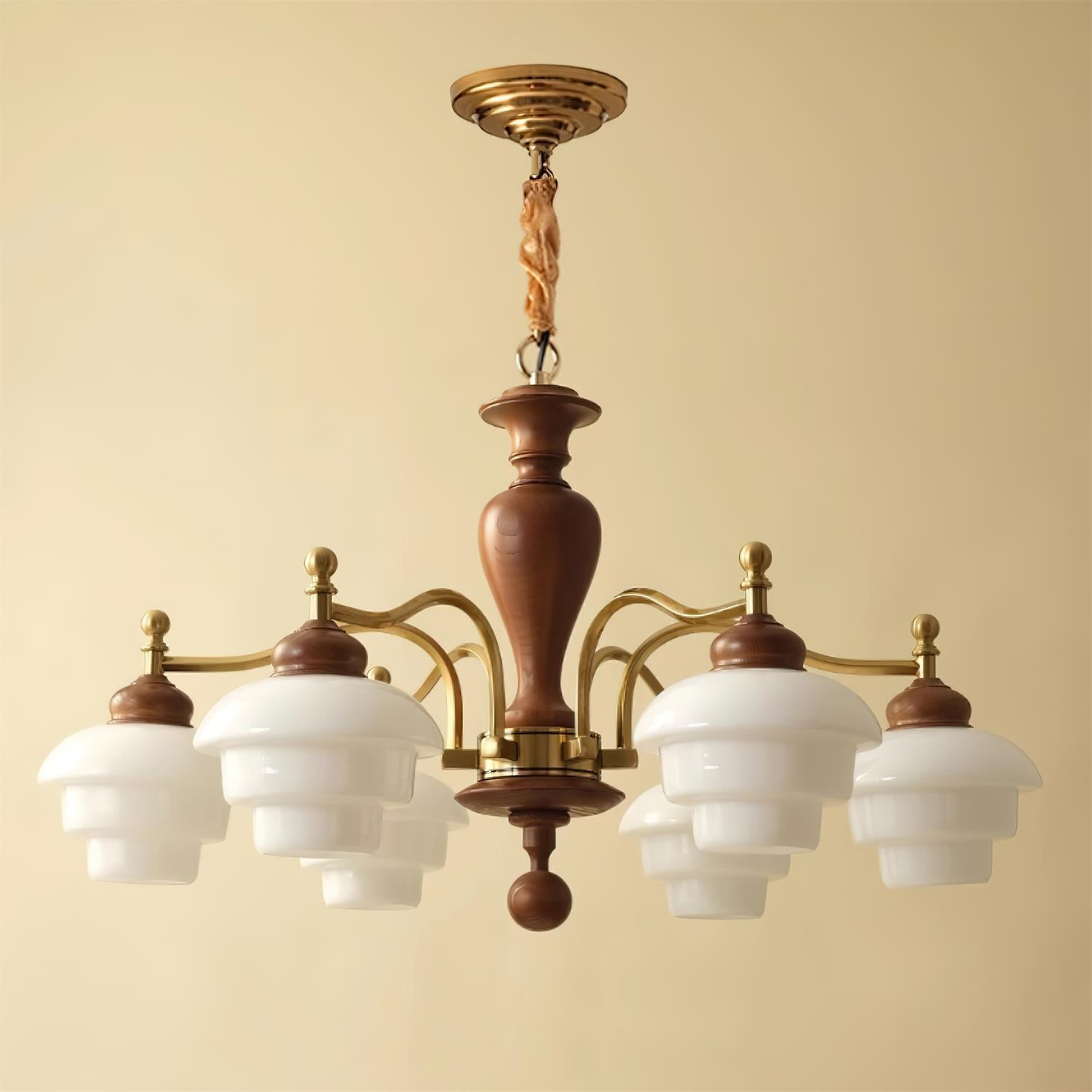 Hovian Vintage Kronleuchter aus Holz-Letslighting