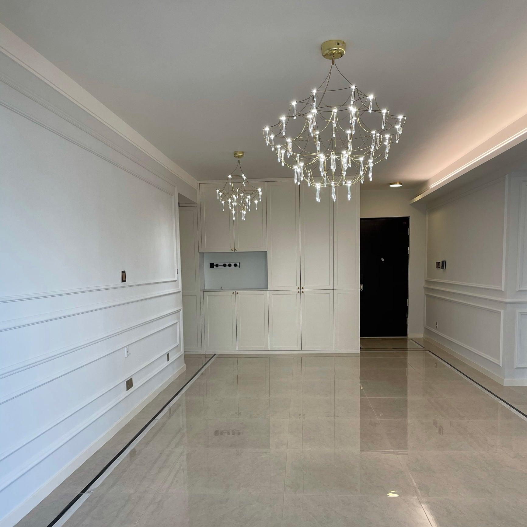 Lustra Kronleuchter Edelstahl Kristallnetz-Letslighting