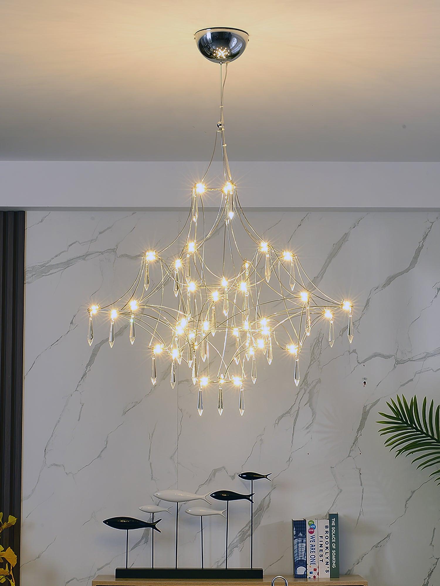 Lustra Kronleuchter Edelstahl Kristallnetz-Letslighting