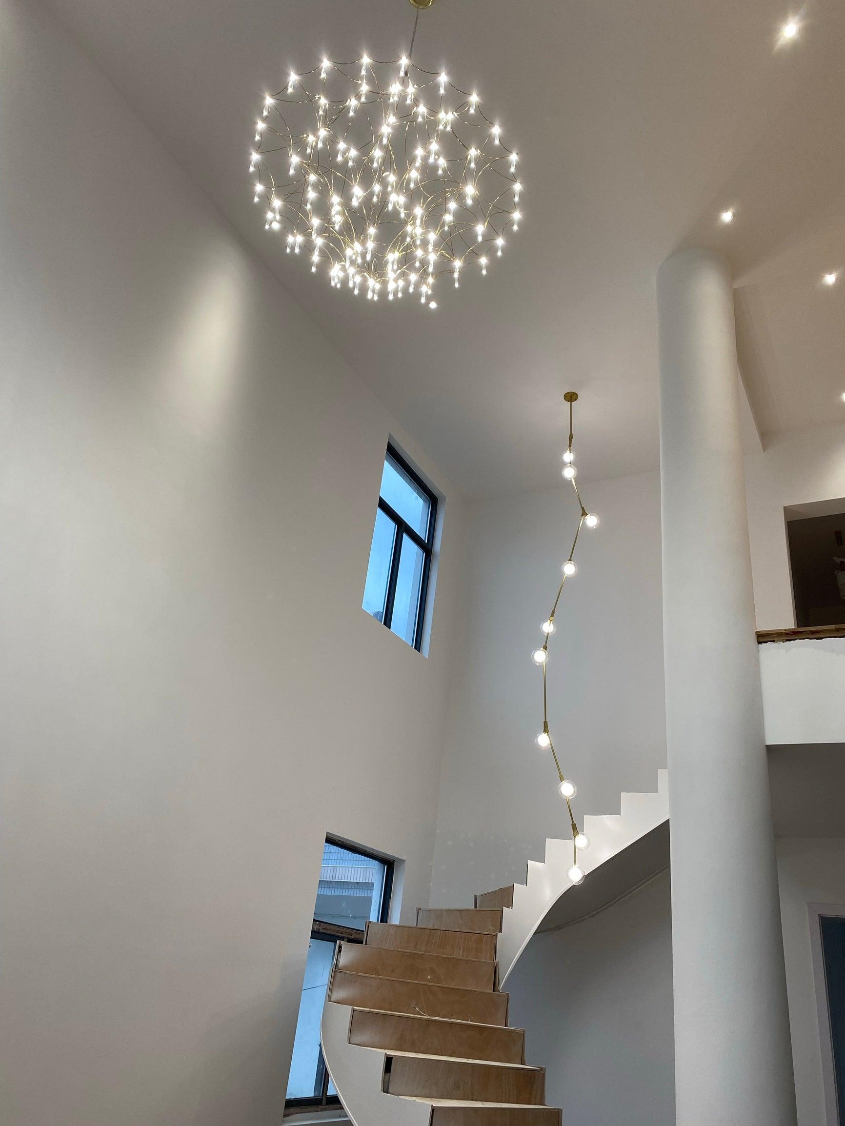 Lustra Kronleuchter Edelstahl Kristallnetz-Letslighting