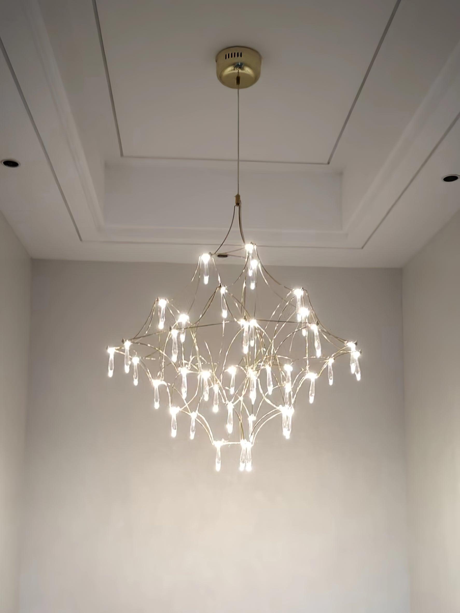 Lustra Kronleuchter Edelstahl Kristallnetz-Letslighting