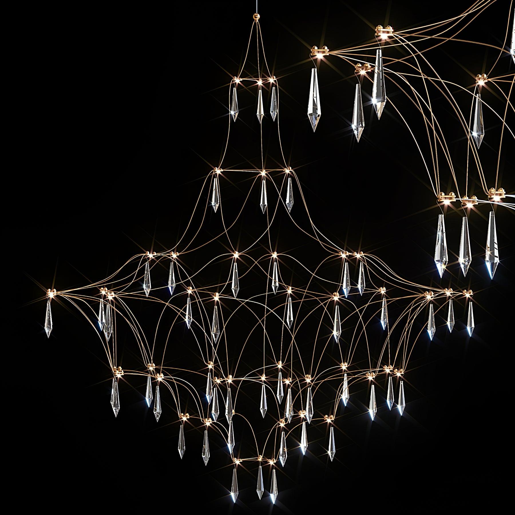 Lustra Kronleuchter Edelstahl Kristallnetz-Letslighting