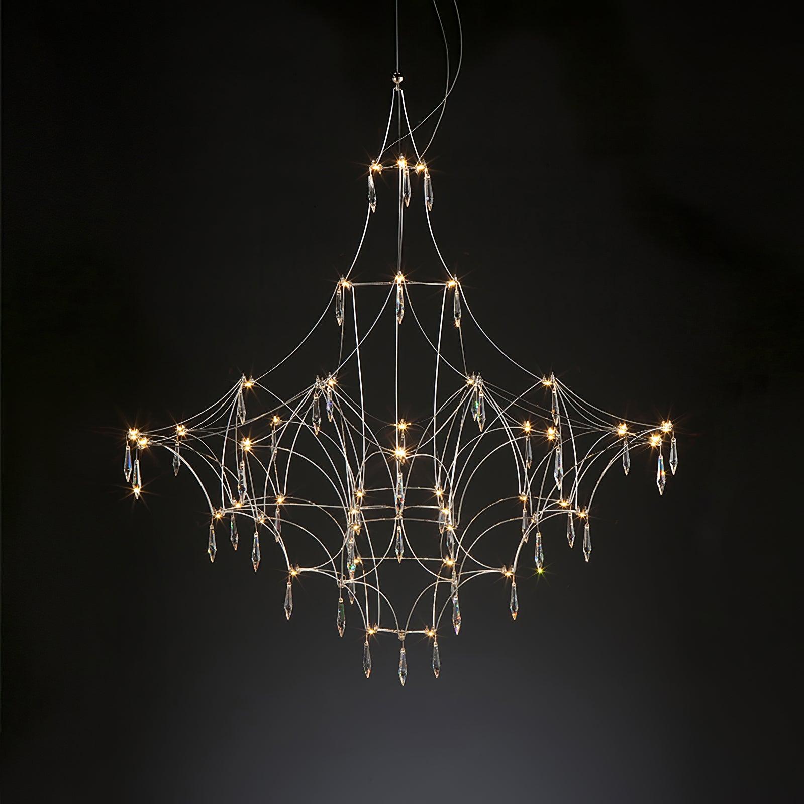 Lustra Kronleuchter Edelstahl Kristallnetz-Letslighting