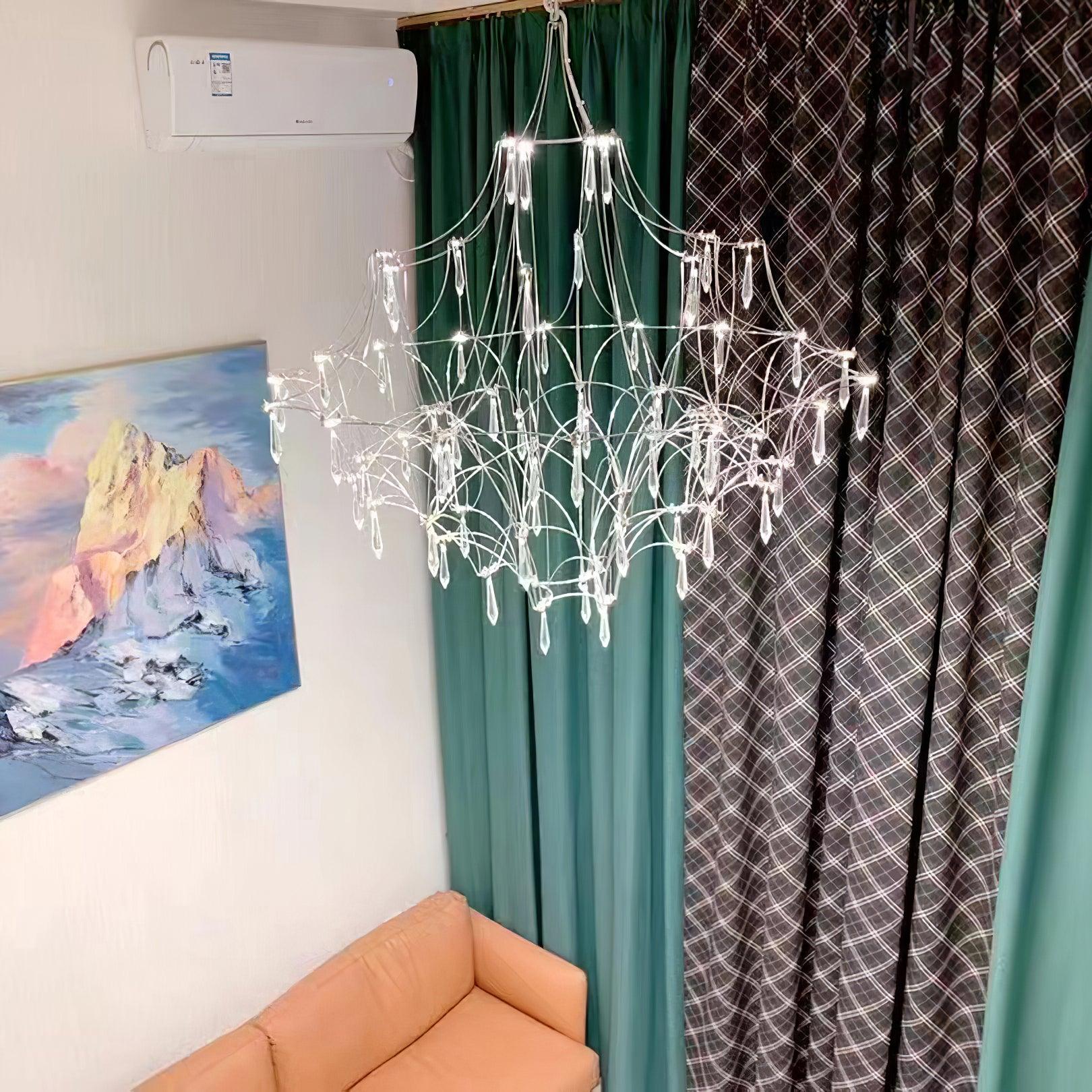Lustra Kronleuchter Edelstahl Kristallnetz-Letslighting
