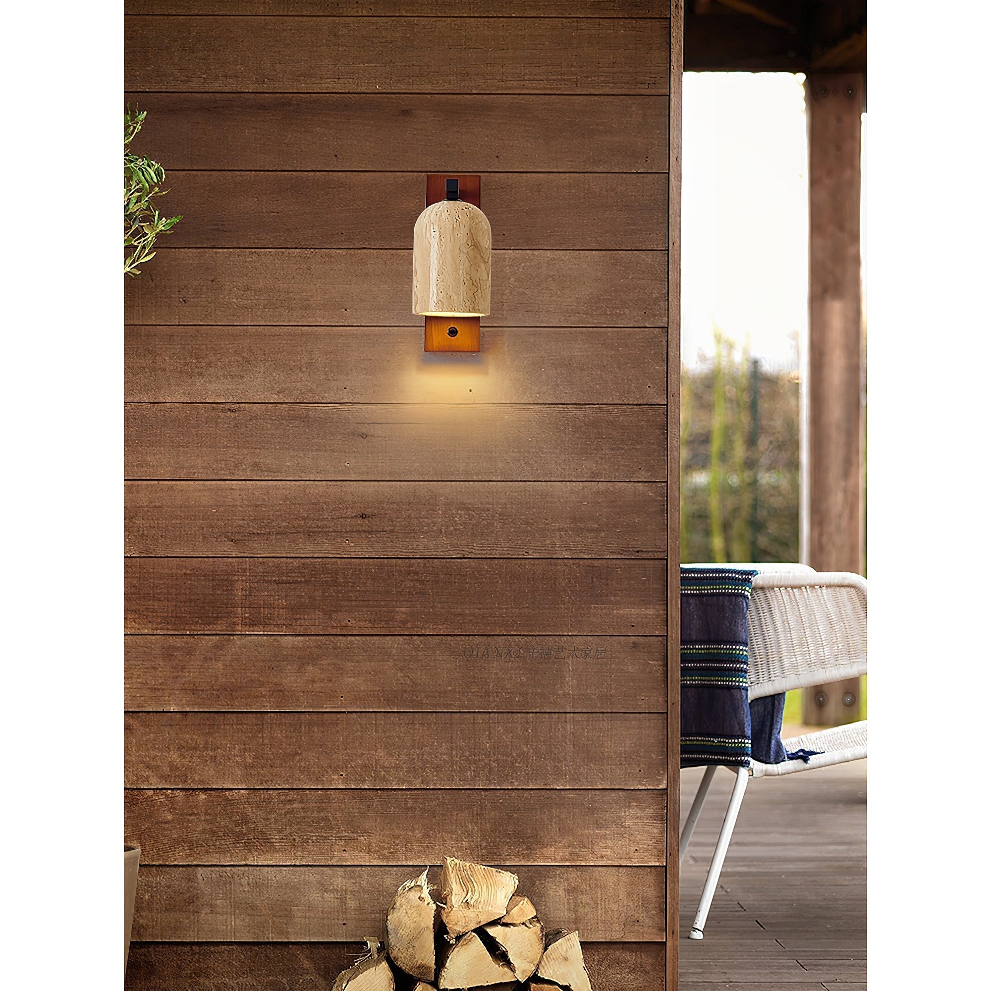 Cevenia Art Classic Natural Travertine Wall Lamp - Letslighting