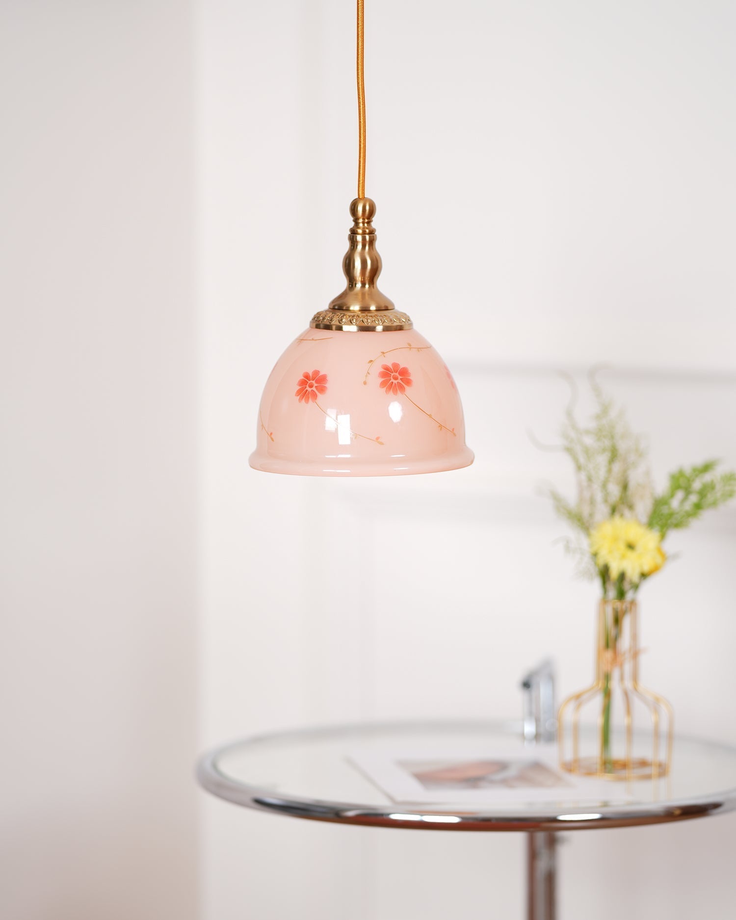 Rowan Vintage Pendelleuchte aus Messing und Glas-Letslighting