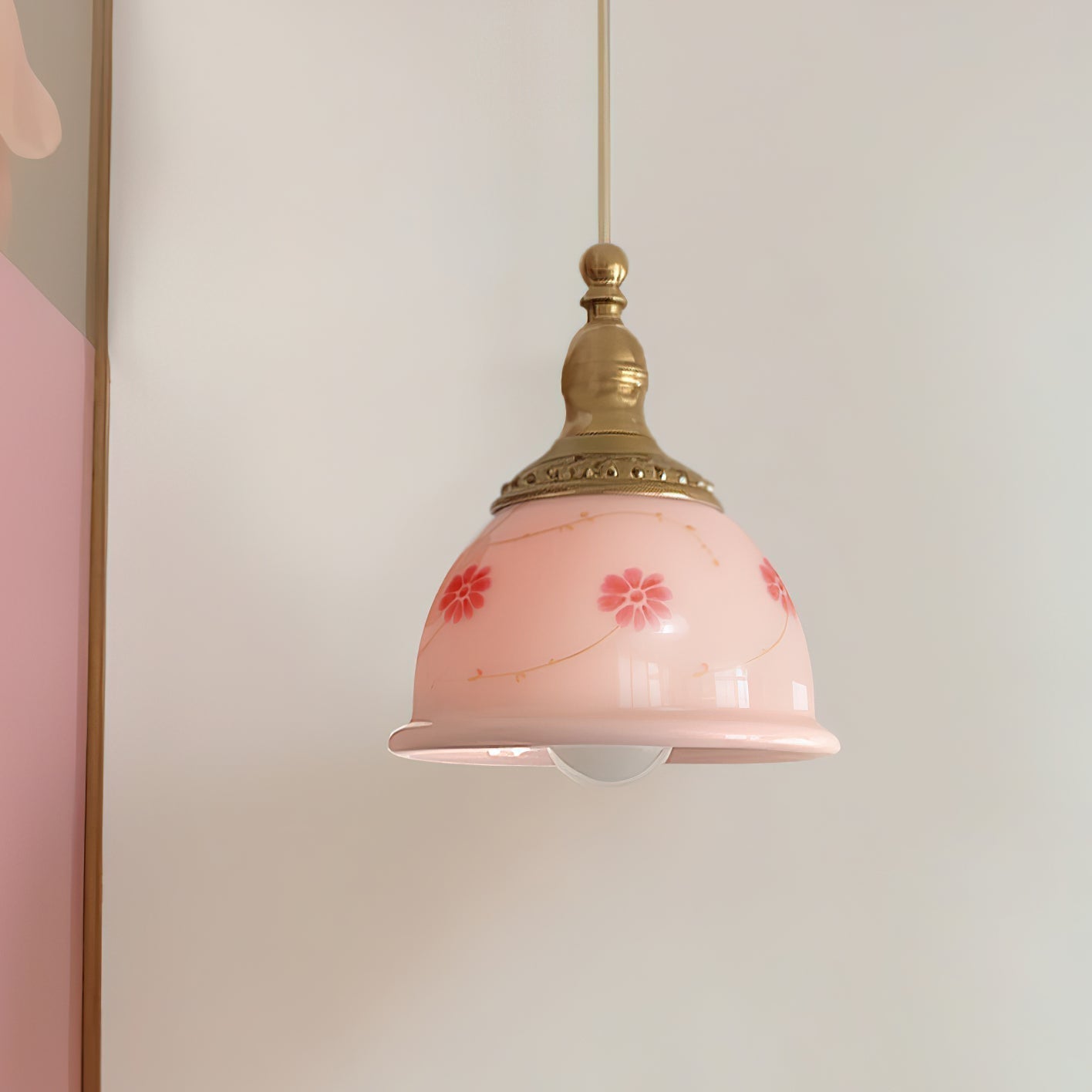 Rowan Vintage Pendelleuchte aus Messing und Glas-Letslighting