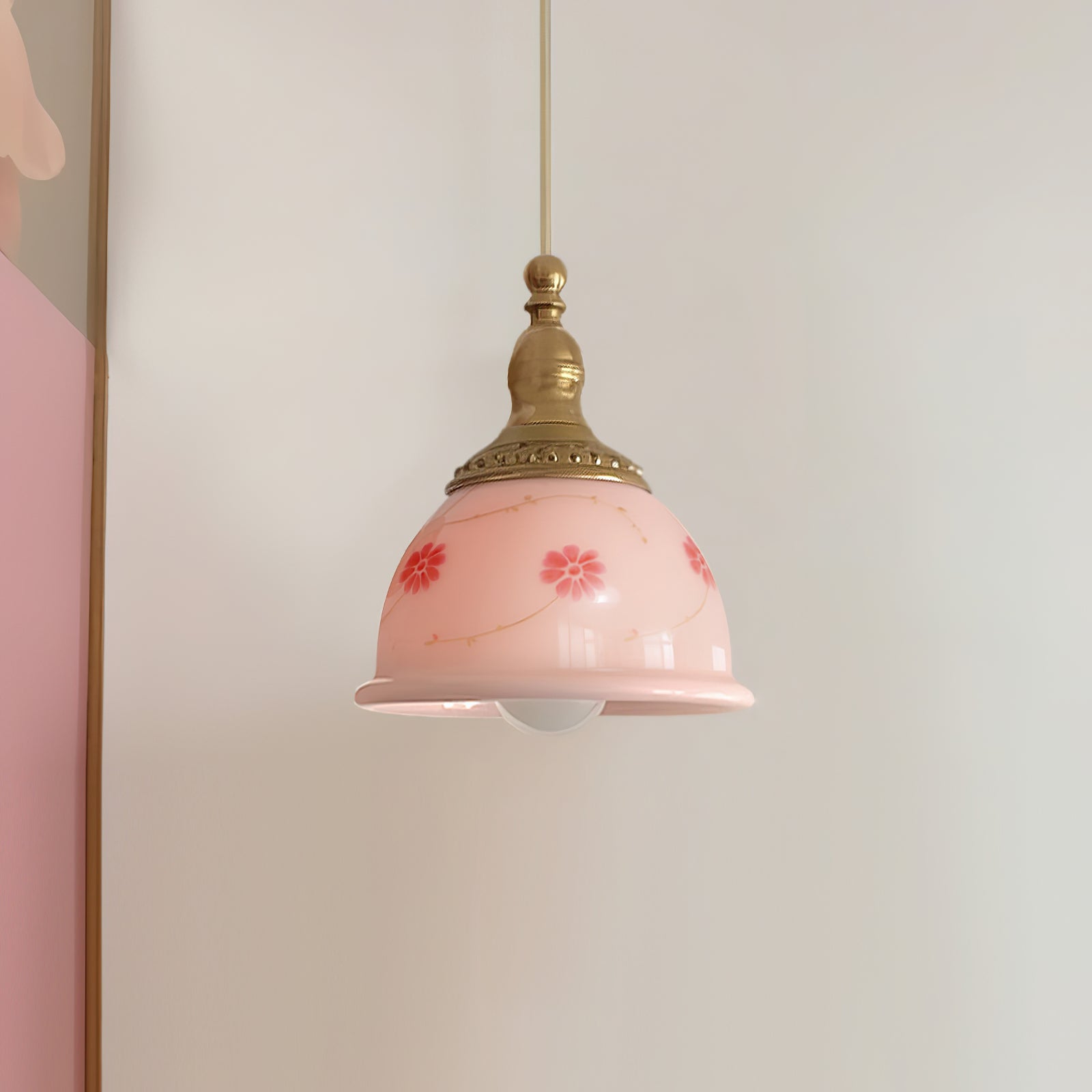 Rowan Vintage Pendelleuchte aus Messing und Glas-Letslighting