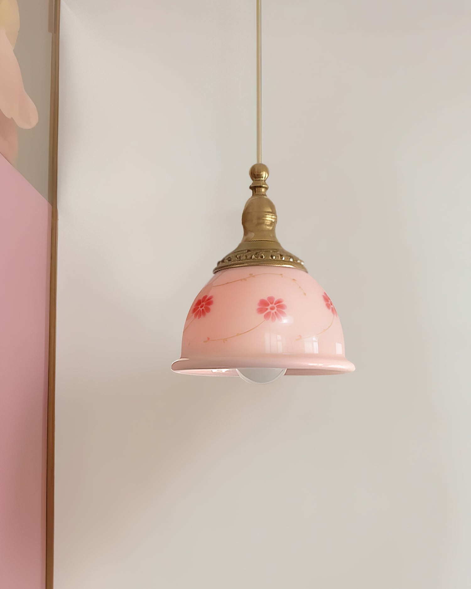 Rowan Vintage Pendelleuchte aus Messing und Glas-Letslighting