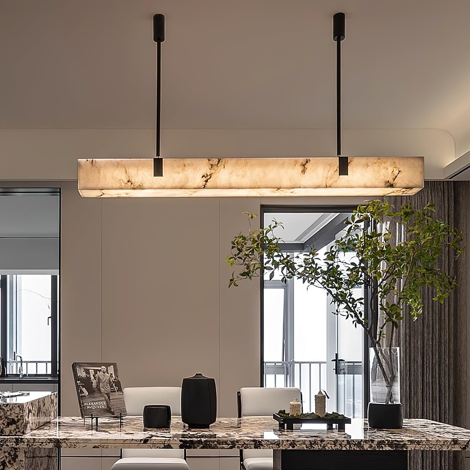 Casorion Modern Minimalist Alabaster Chandelier - Letslighting