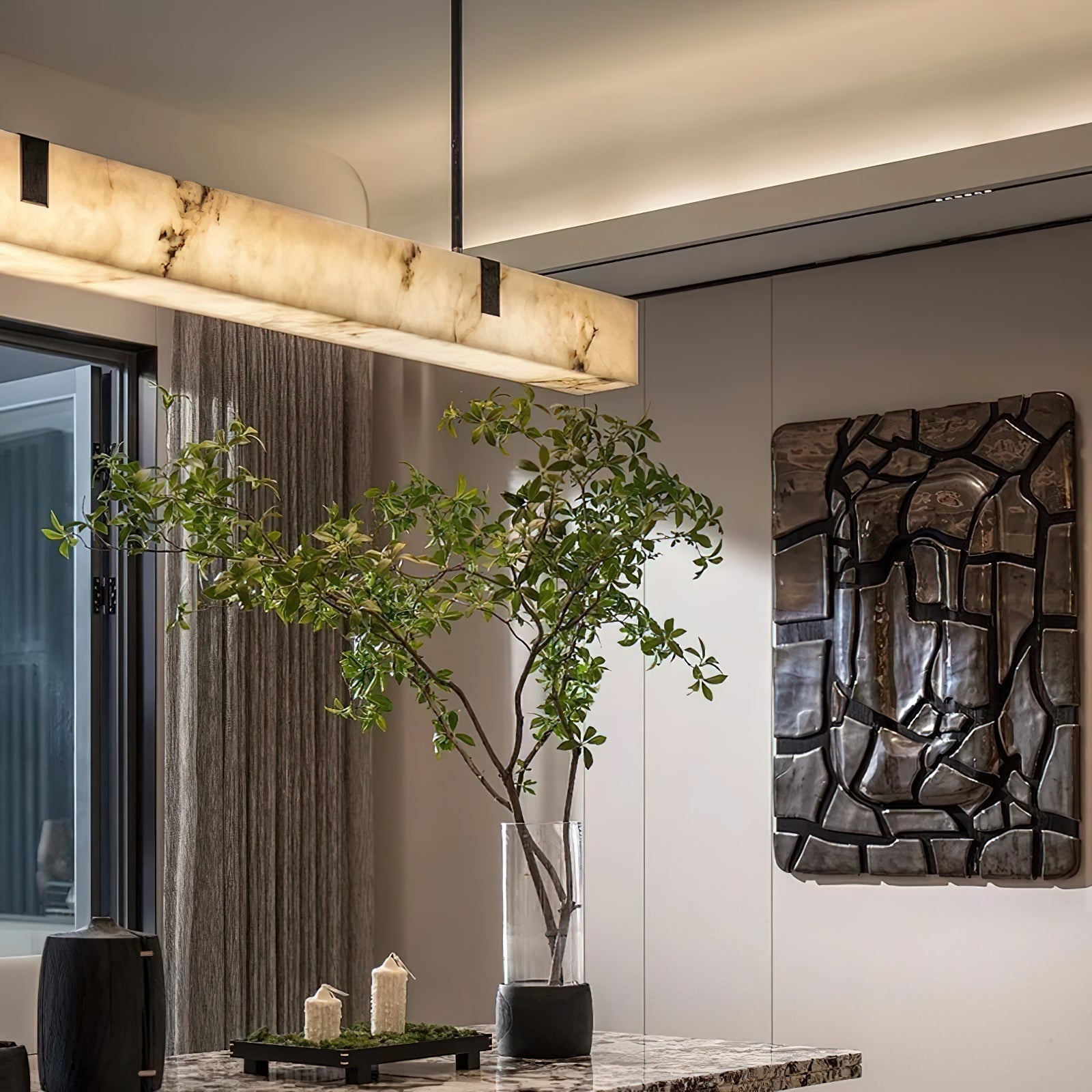 Casorion Modern Minimalistisch Alabaster Kronleuchter-Letslighting