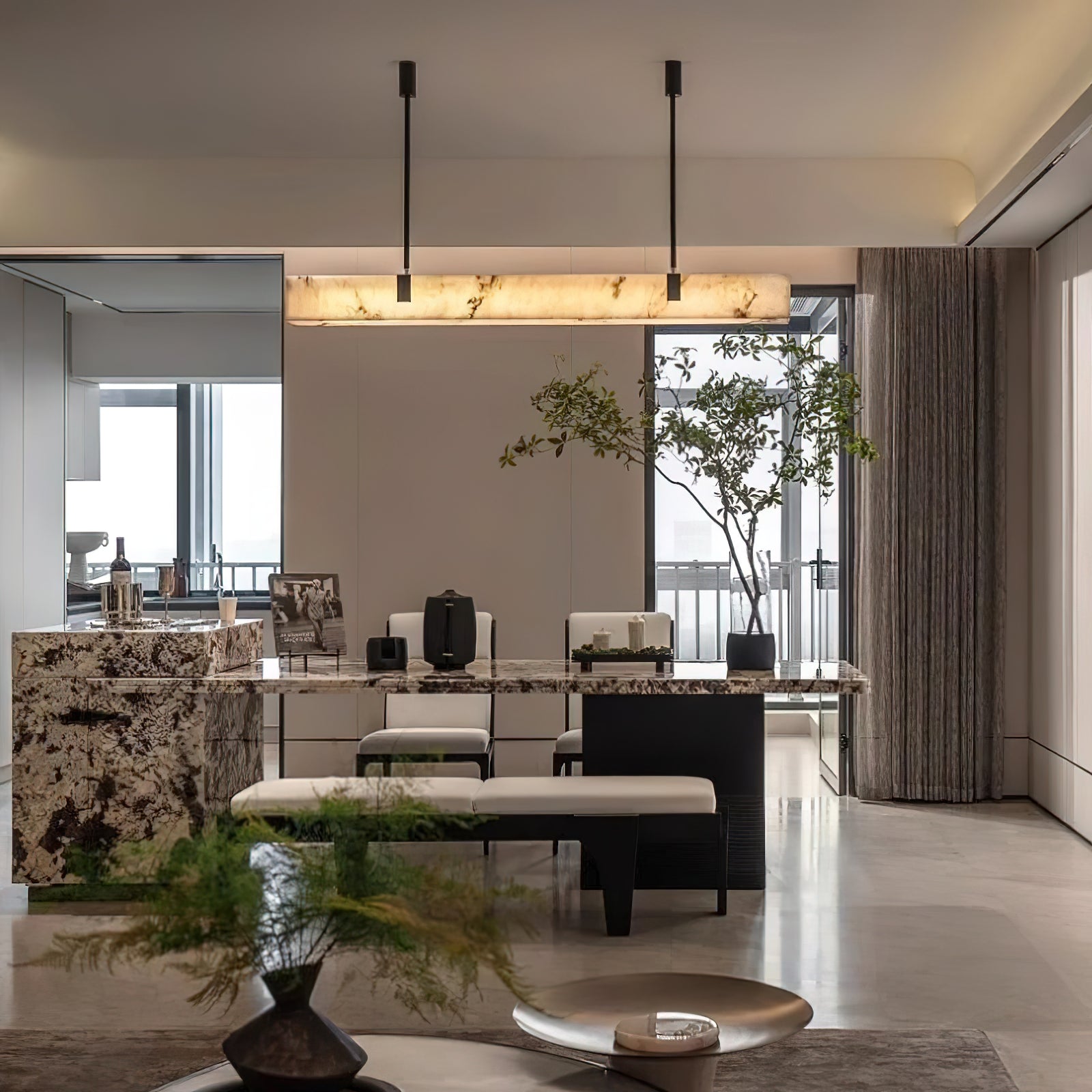 Casorion Modern Minimalistisch Alabaster Kronleuchter-Letslighting