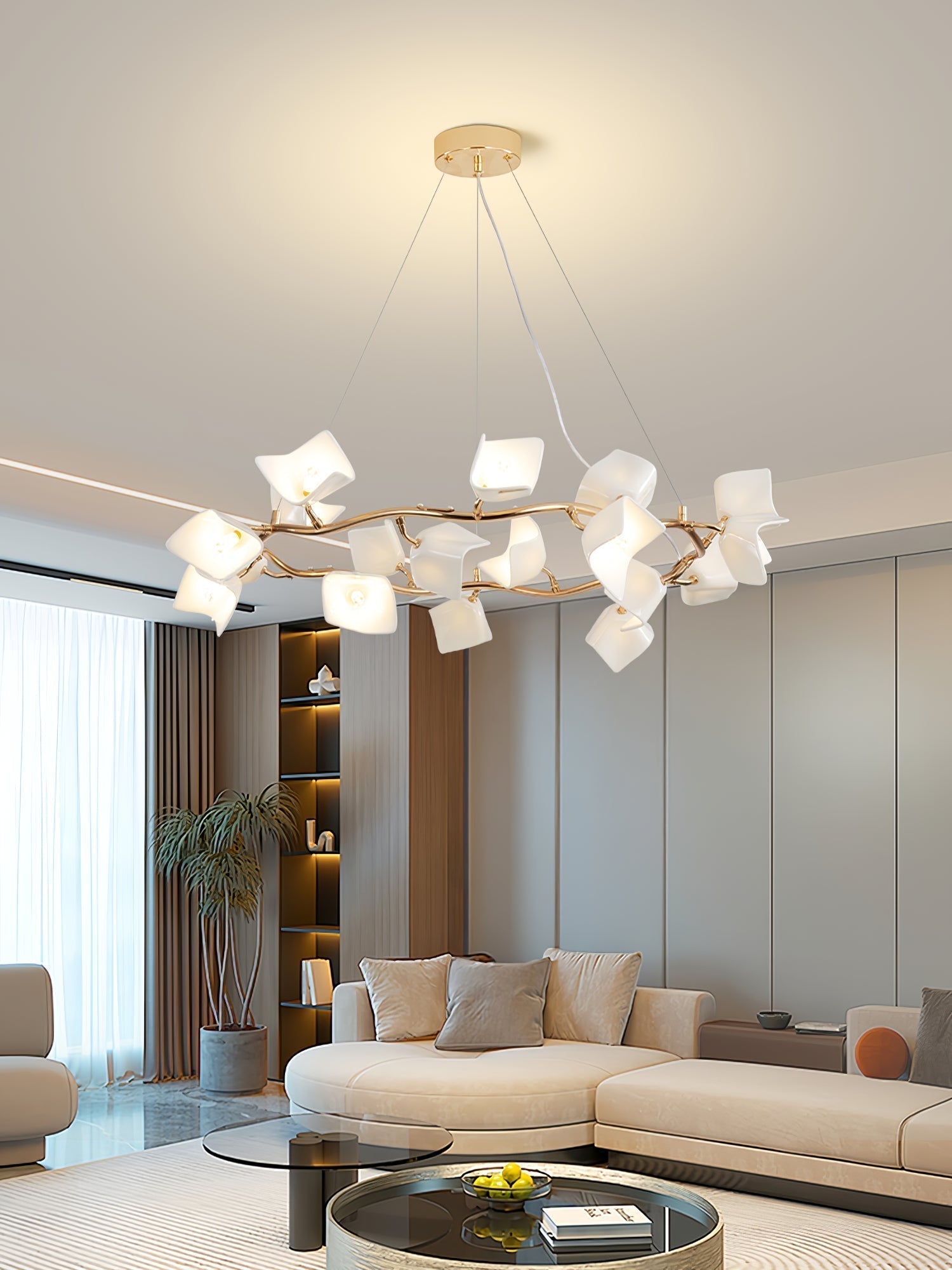 Arthearae Postmoderner Luxus-Kronleuchter aus Flora-Keramik-Letslighting