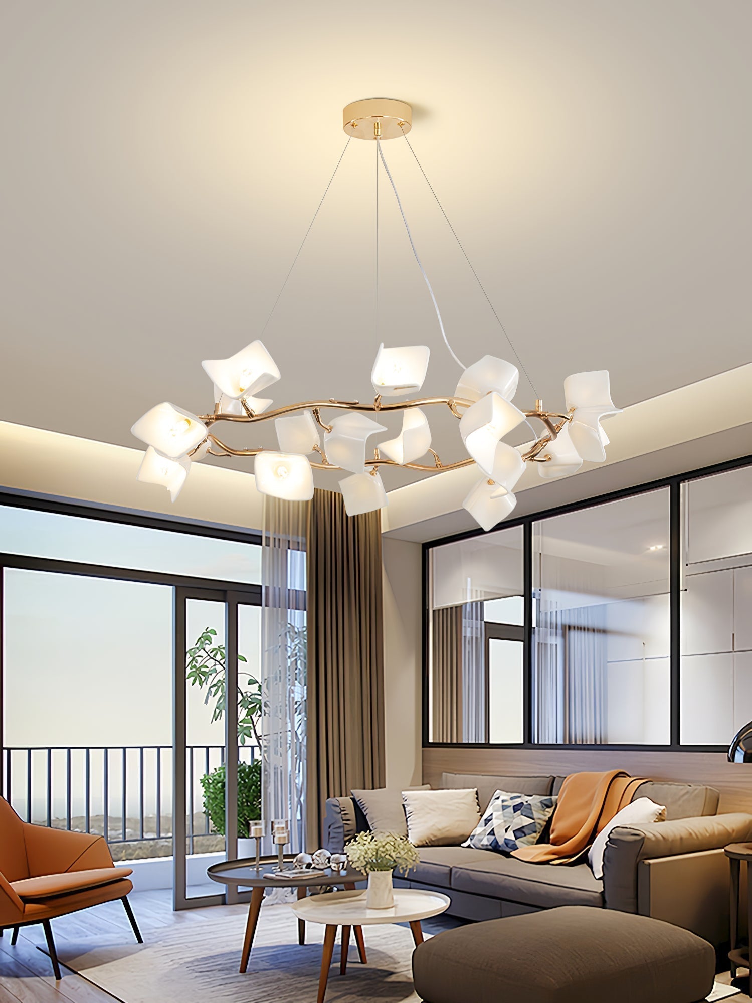 Arthearae Postmoderner Luxus-Kronleuchter aus Flora-Keramik-Letslighting