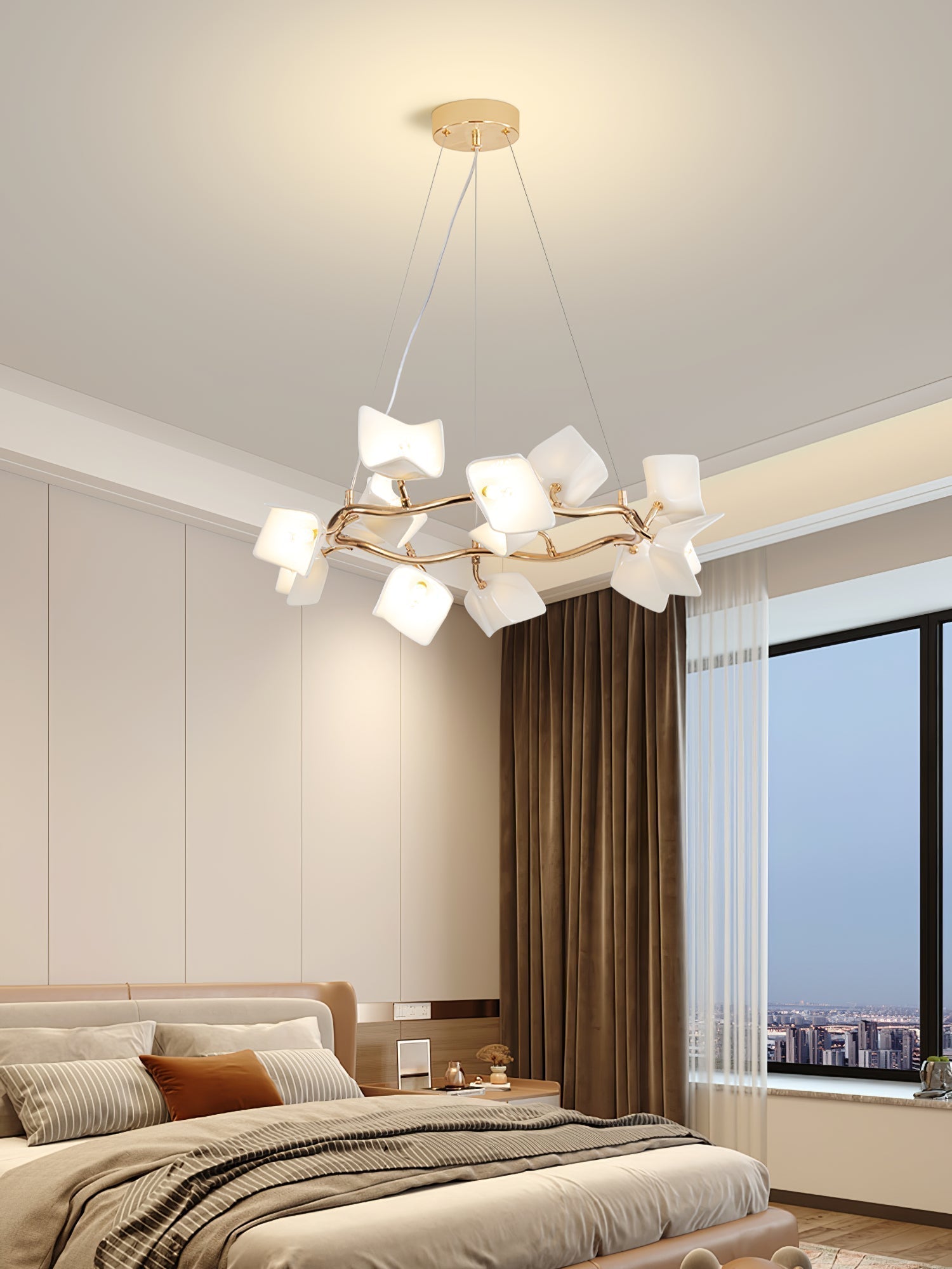 Arthearae Postmoderner Luxus-Kronleuchter aus Flora-Keramik-Letslighting