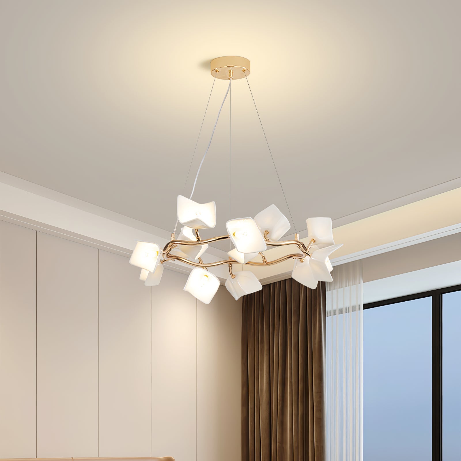 Arthearae Postmoderner Luxus-Kronleuchter aus Flora-Keramik-Letslighting