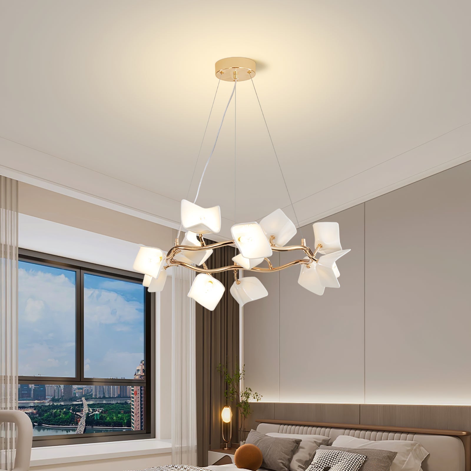Arthearae Postmoderner Luxus-Kronleuchter aus Flora-Keramik-Letslighting