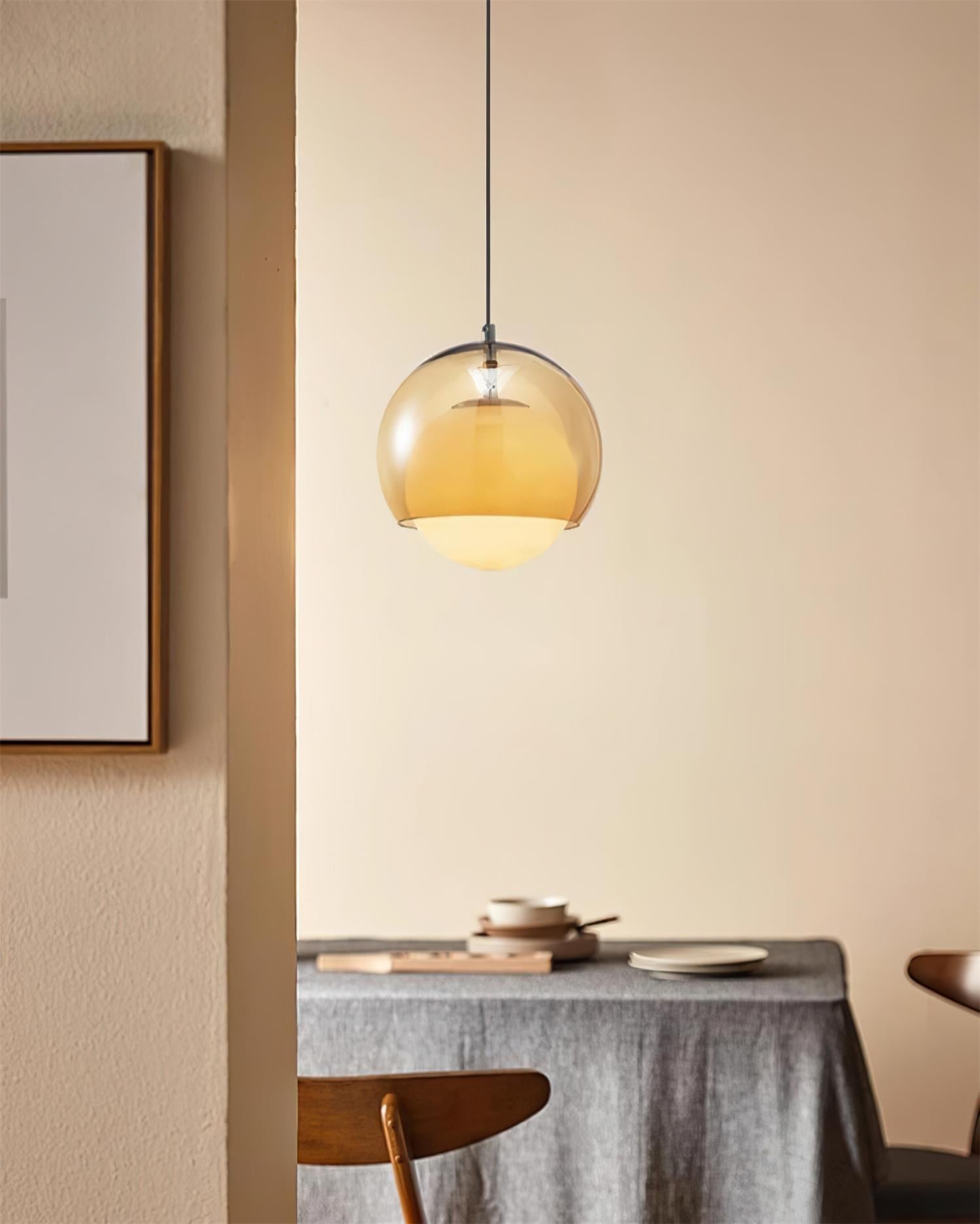 Pendelleuchte Doppelkugel Schirm Glas Modern-Letslighting