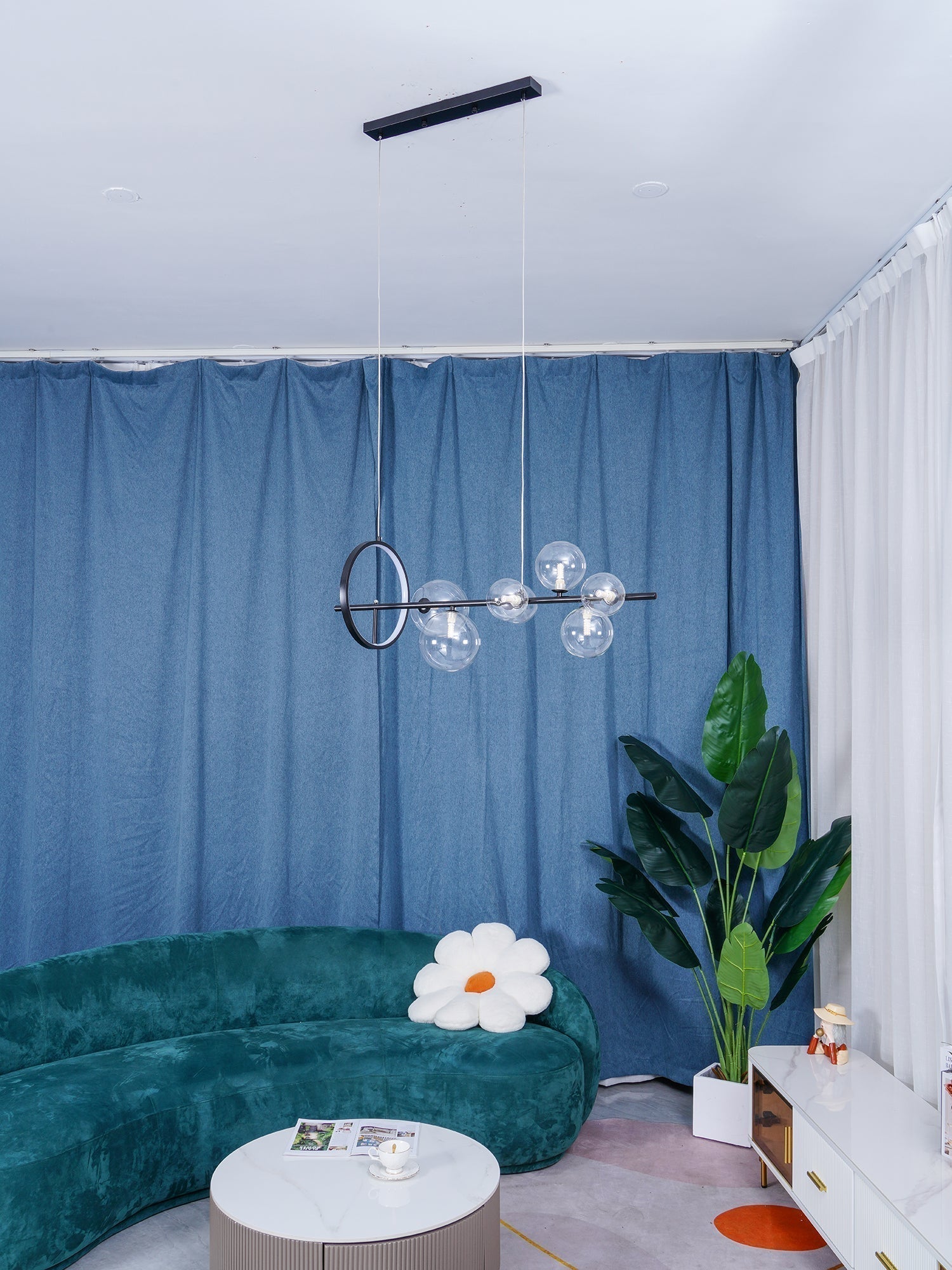 Lustra Kronleuchter Glas Blase Nordisch Schwarz LED-Letslighting