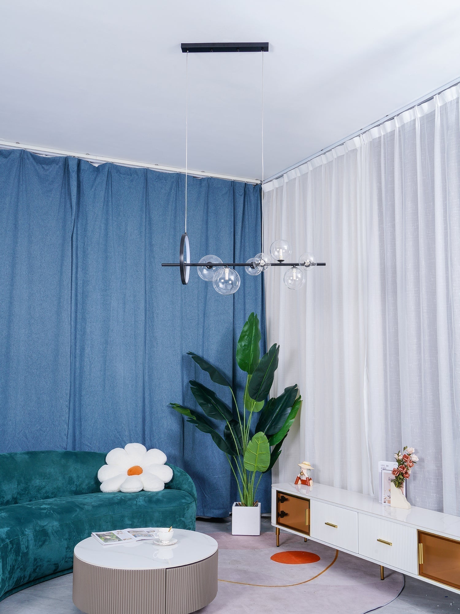 Lustra Kronleuchter Glas Blase Nordisch Schwarz LED-Letslighting