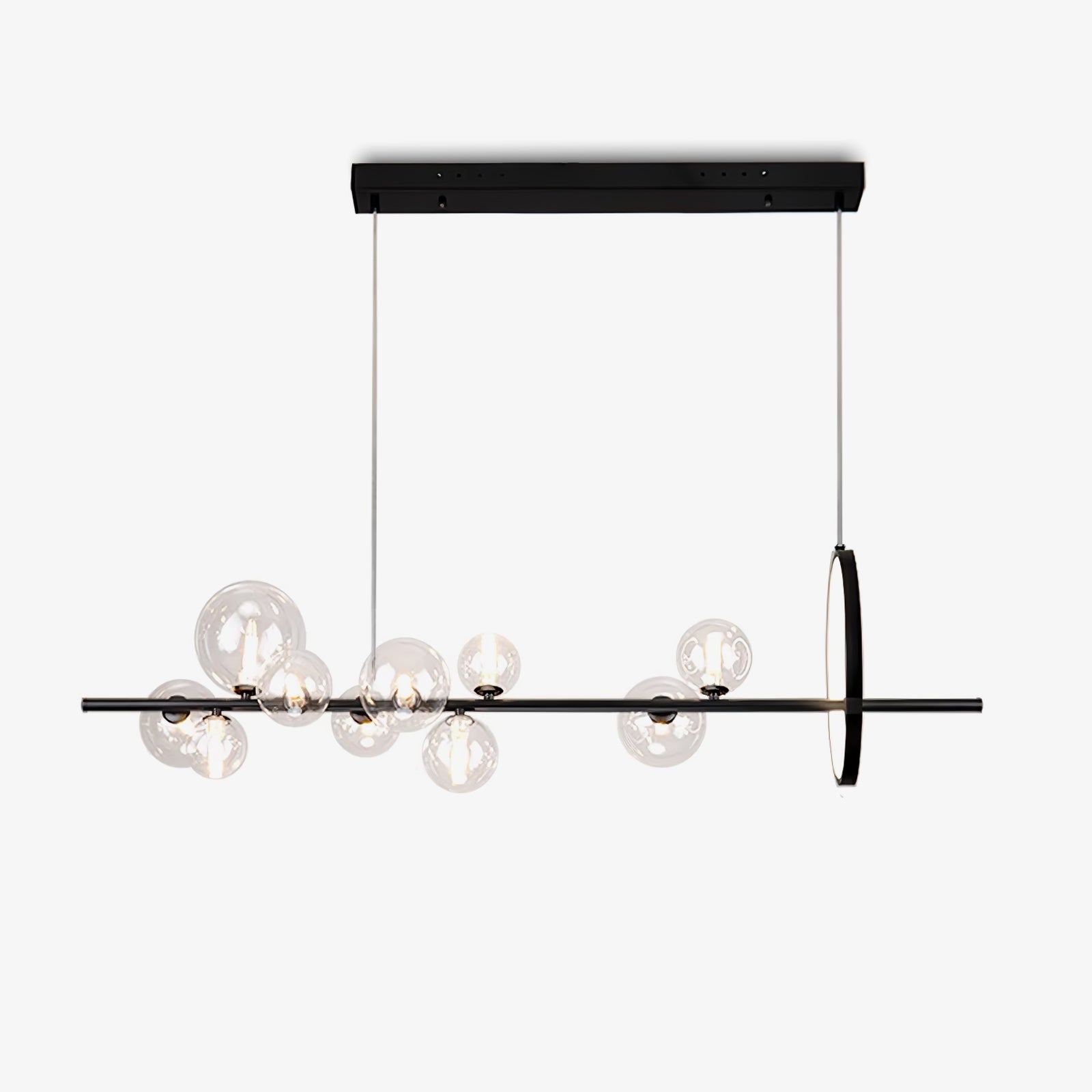 Lustra Kronleuchter Glas Blase Nordisch Schwarz LED-Letslighting