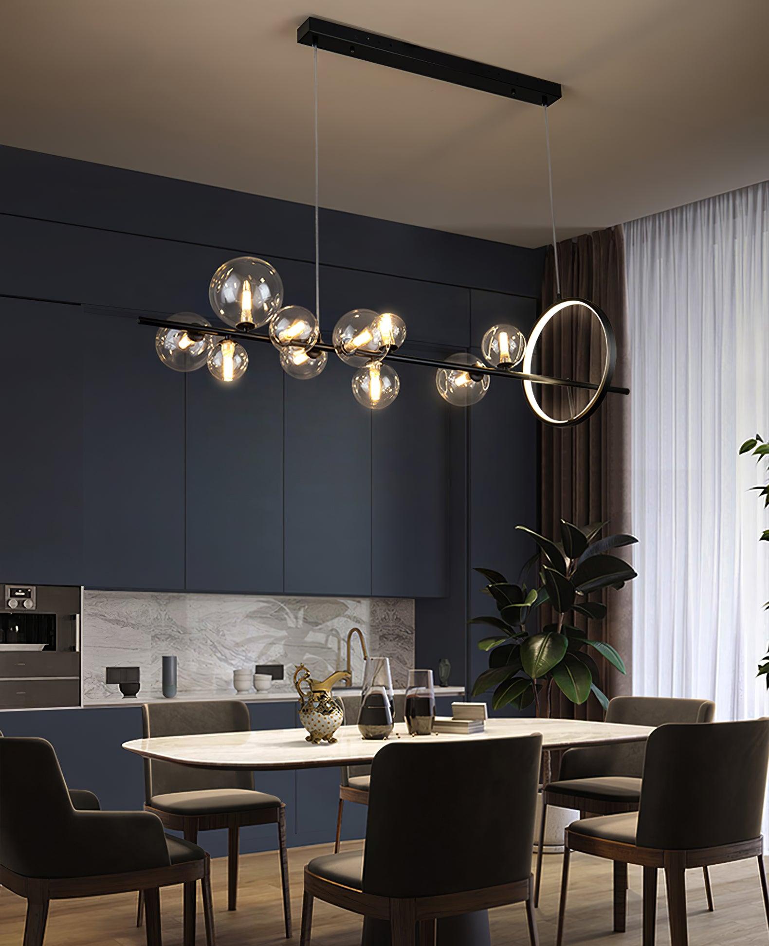 Lustra Kronleuchter Glas Blase Nordisch Schwarz LED-Letslighting