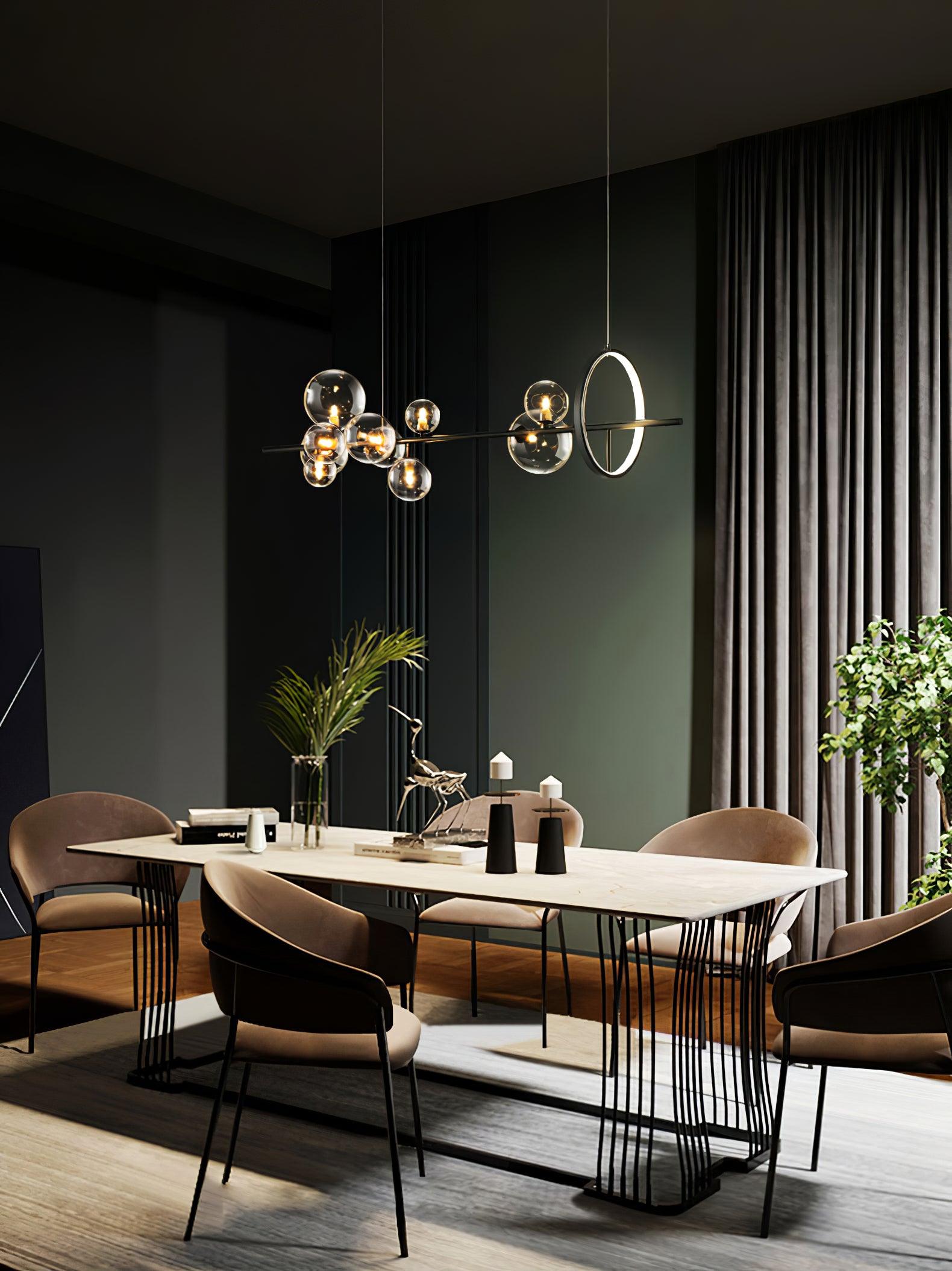 Lustra Kronleuchter Glas Blase Nordisch Schwarz LED-Letslighting