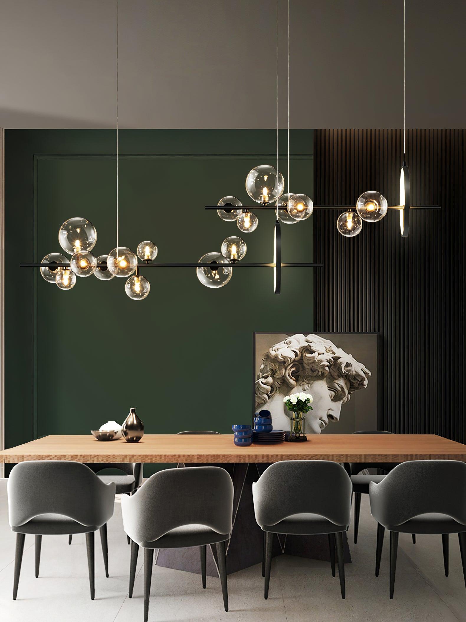 Lustra Kronleuchter Glas Blase Nordisch Schwarz LED-Letslighting
