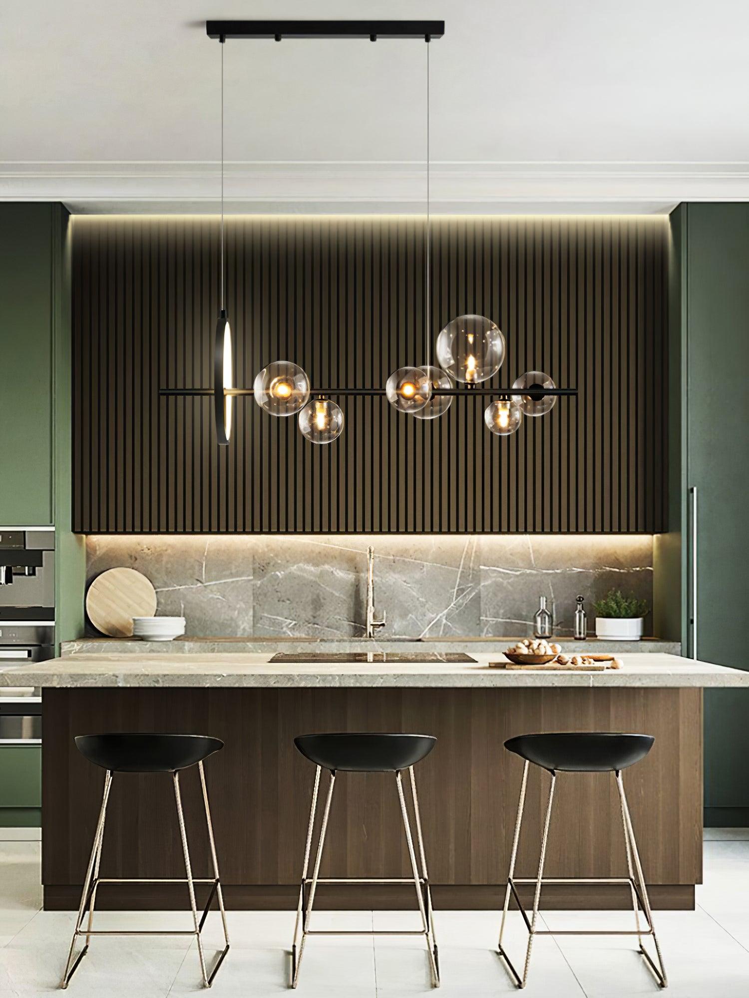 Lustra Kronleuchter Glas Blase Nordisch Schwarz LED-Letslighting